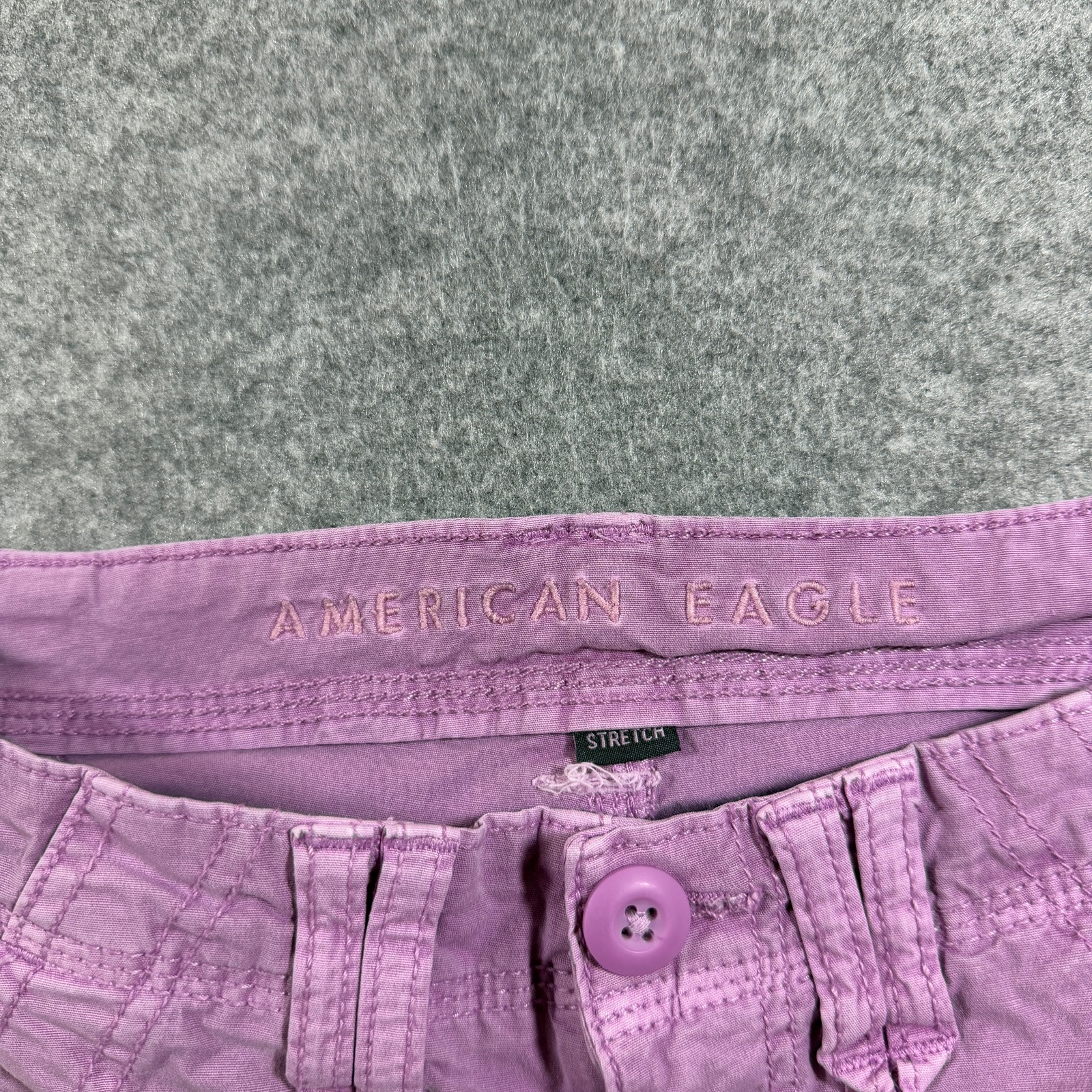 American Eagle Cargo Pants Womens 2 Short Pink Baggy Jogger Adjustable Ankle thumbnail 12