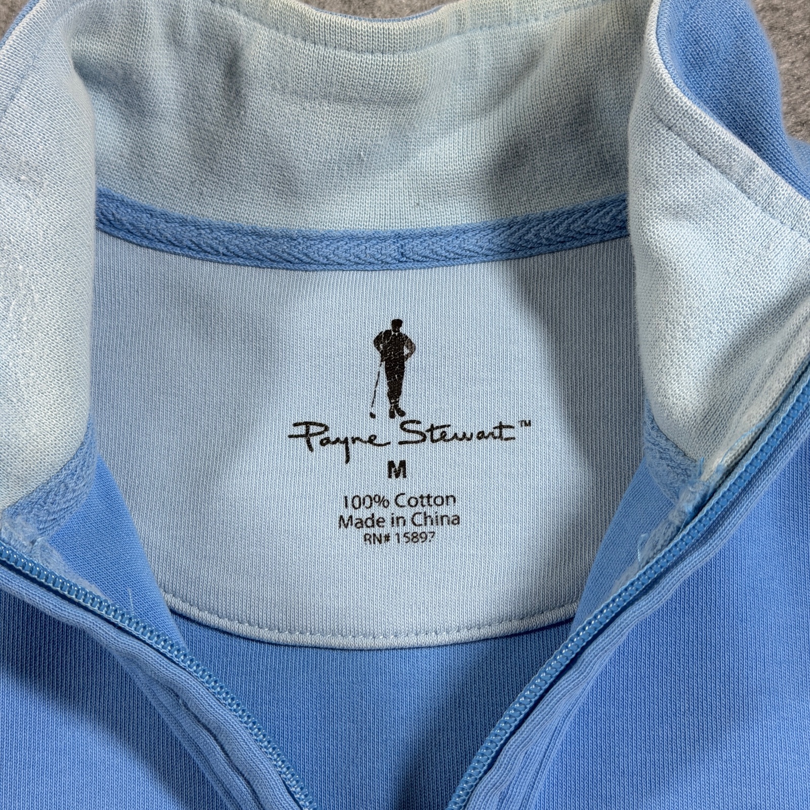 Payne Stewart Golf Vest Mens M Light Blue Quarter Zip Mock Neck Sleeveless thumbnail 6