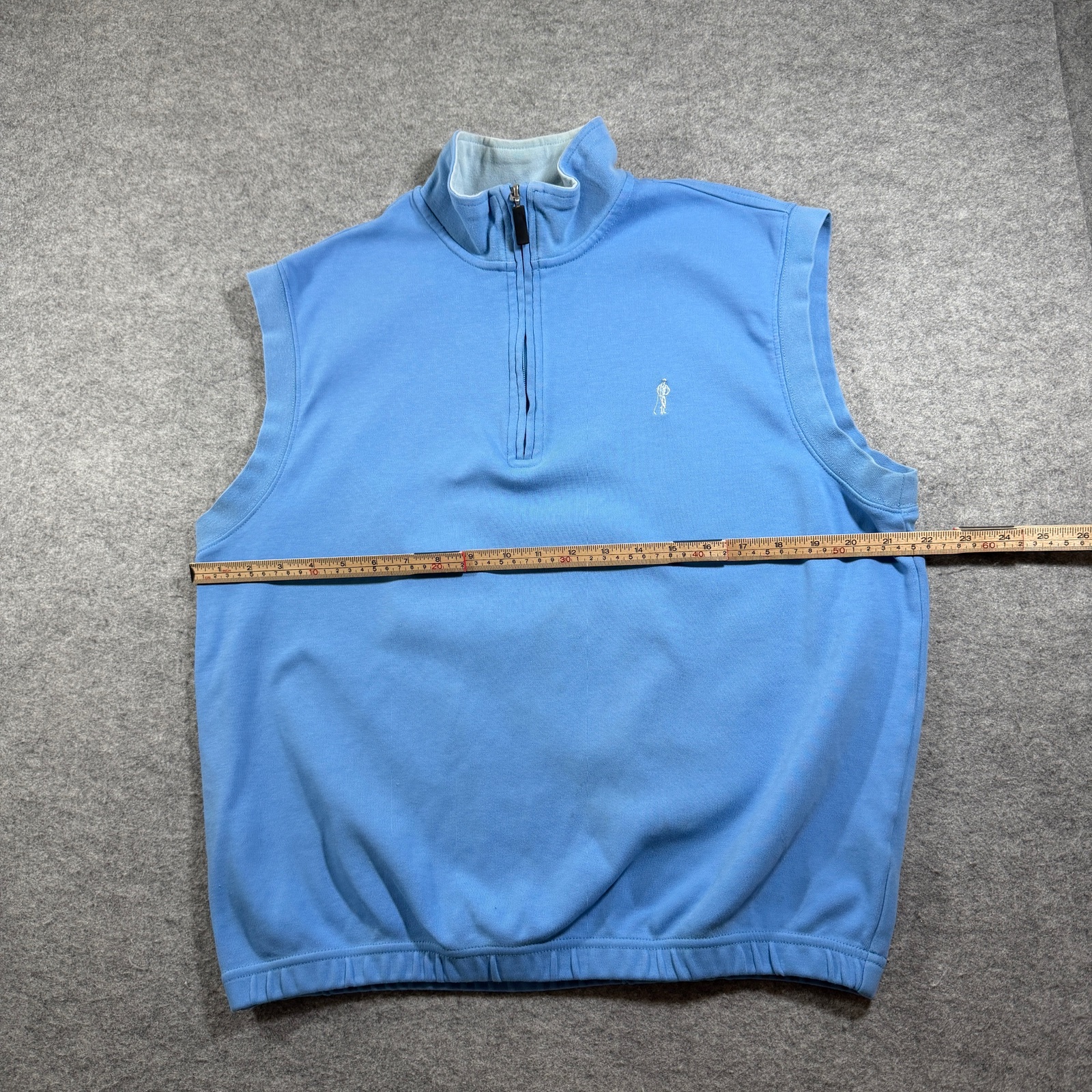Payne Stewart Golf Vest Mens M Light Blue Quarter Zip Mock Neck Sleeveless thumbnail 7