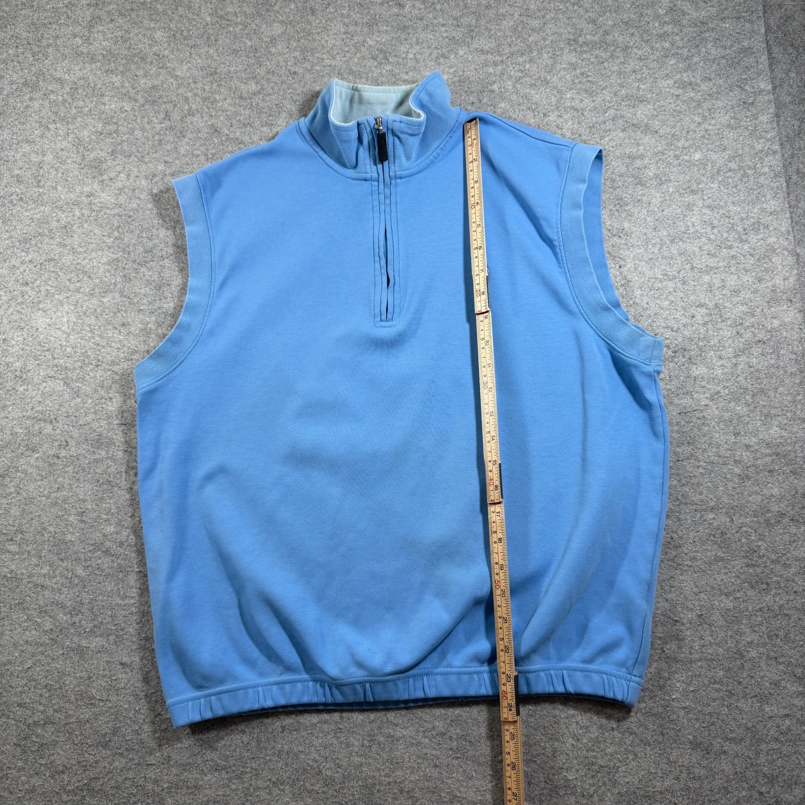 Payne Stewart Golf Vest Mens M Light Blue Quarter Zip Mock Neck Sleeveless thumbnail 8