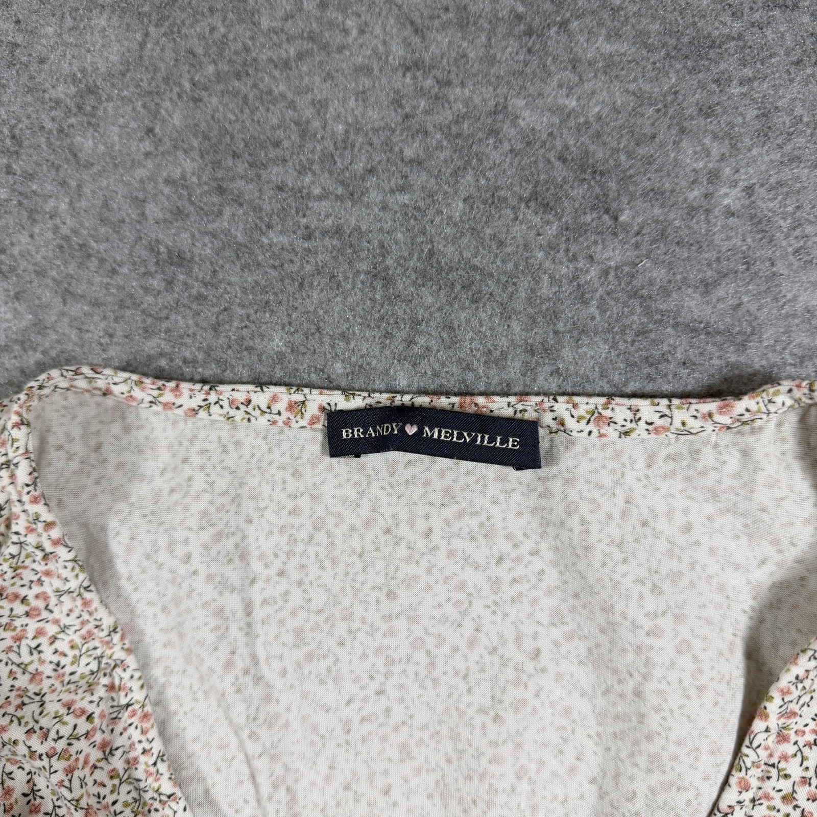 Brandy Melville Dress One Size Cream Floral Print V-Neck Sundress Boho thumbnail 5