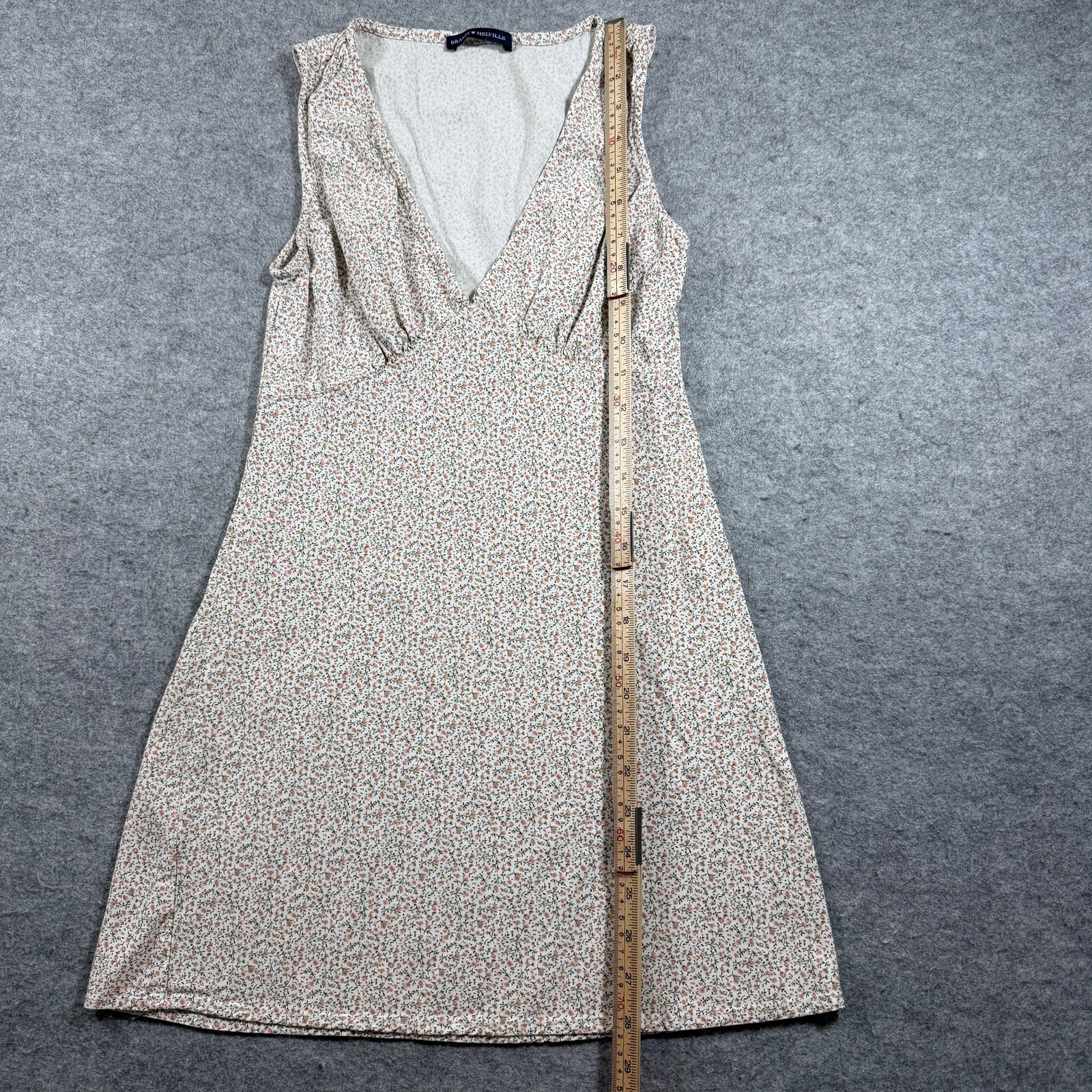 Brandy Melville Dress One Size Cream Floral Print V-Neck Sundress Boho thumbnail 7