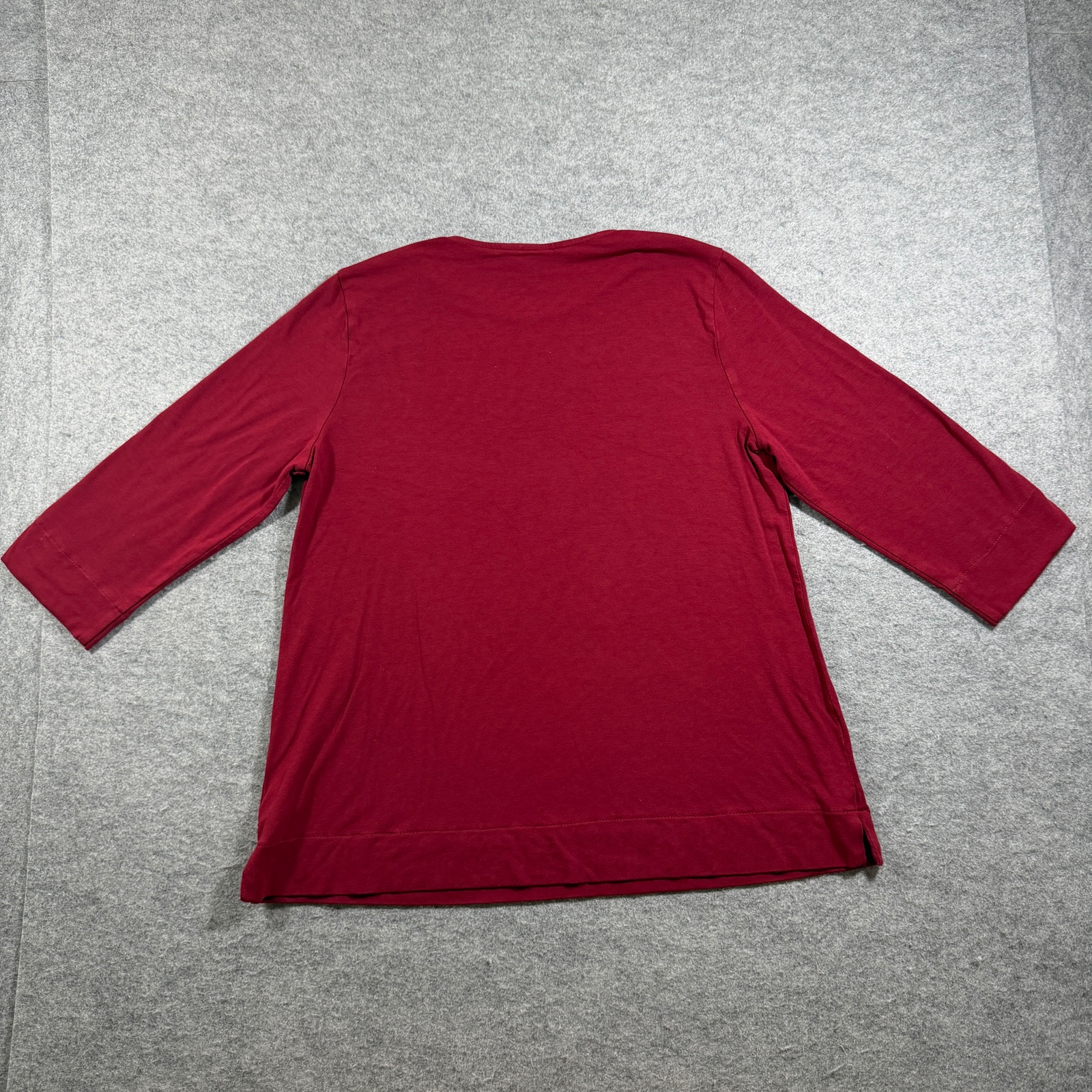 J.Jill Wearever Top Womens S Red 3/4 Sleeve Crew Neck Relaxed Stretch thumbnail 2