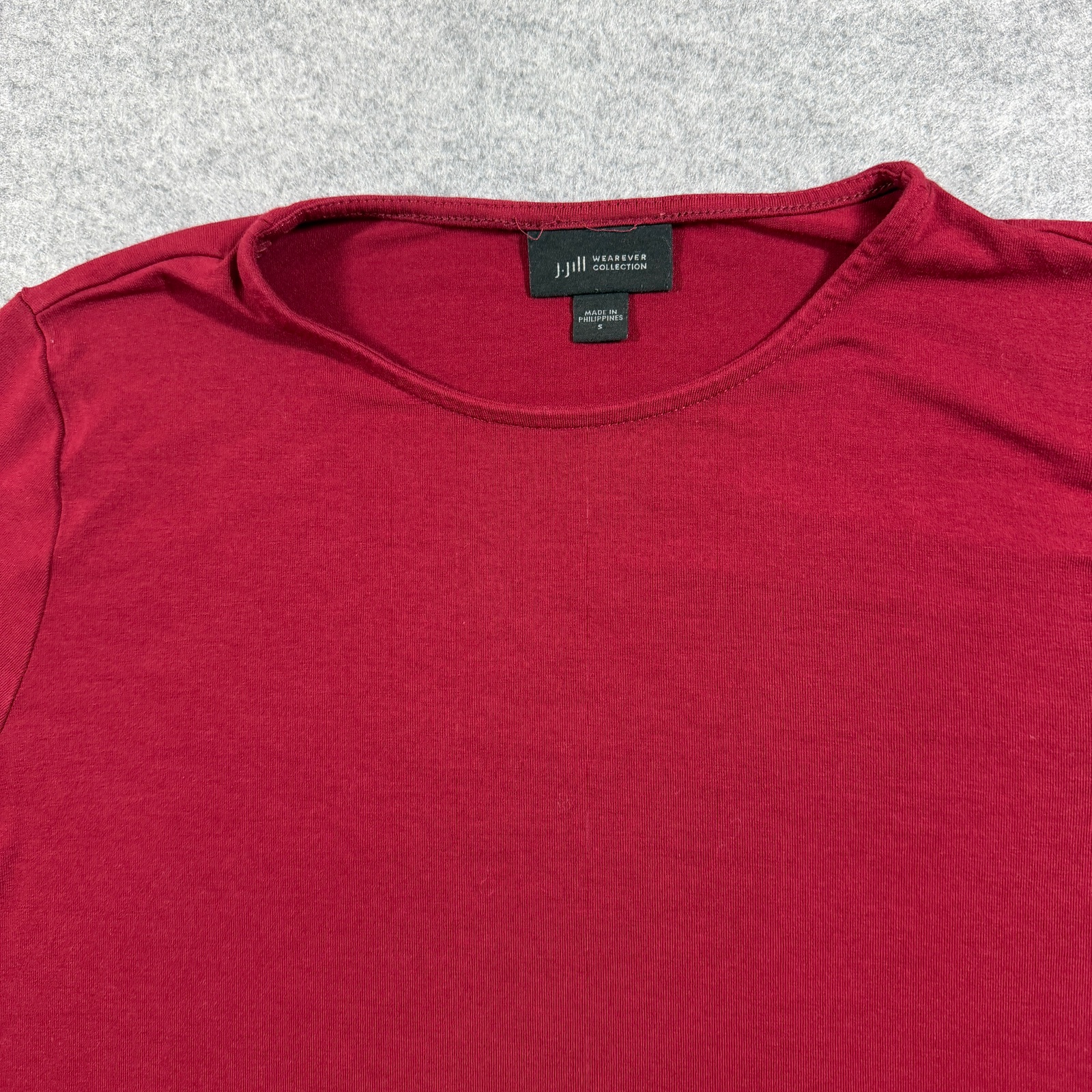J.Jill Wearever Top Womens S Red 3/4 Sleeve Crew Neck Relaxed Stretch thumbnail 3