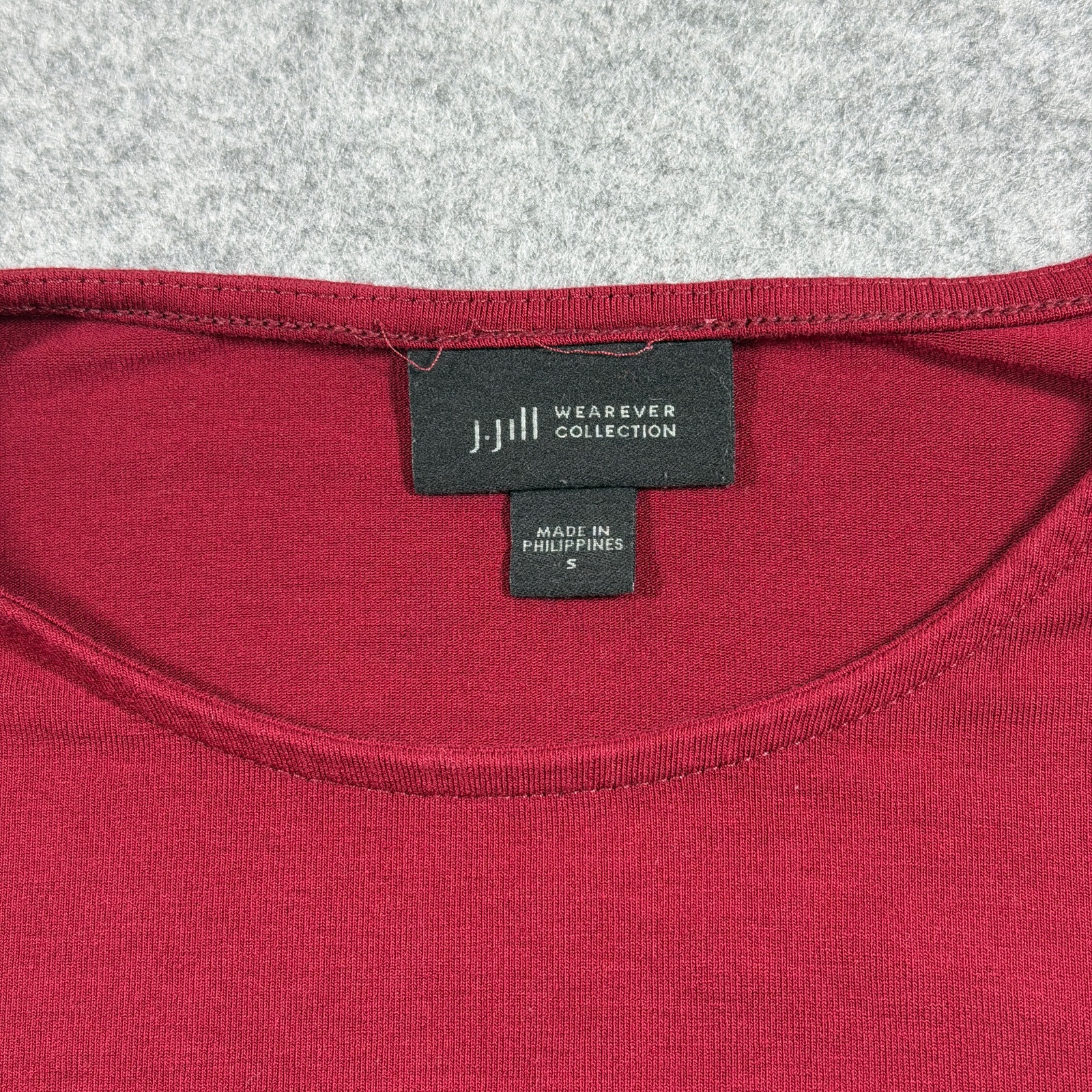 J.Jill Wearever Top Womens S Red 3/4 Sleeve Crew Neck Relaxed Stretch thumbnail 4