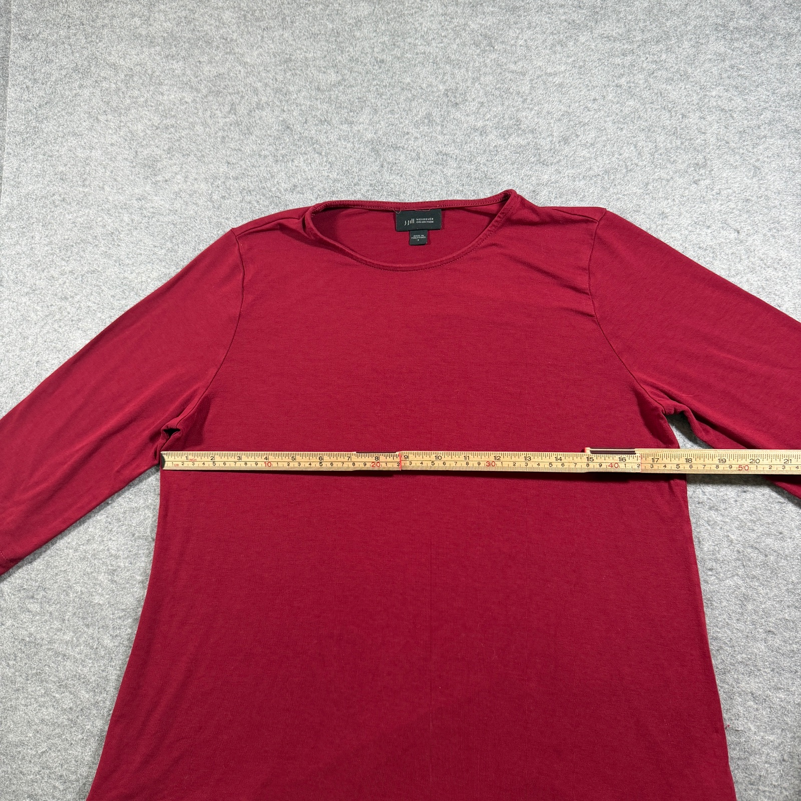J.Jill Wearever Top Womens S Red 3/4 Sleeve Crew Neck Relaxed Stretch thumbnail 6
