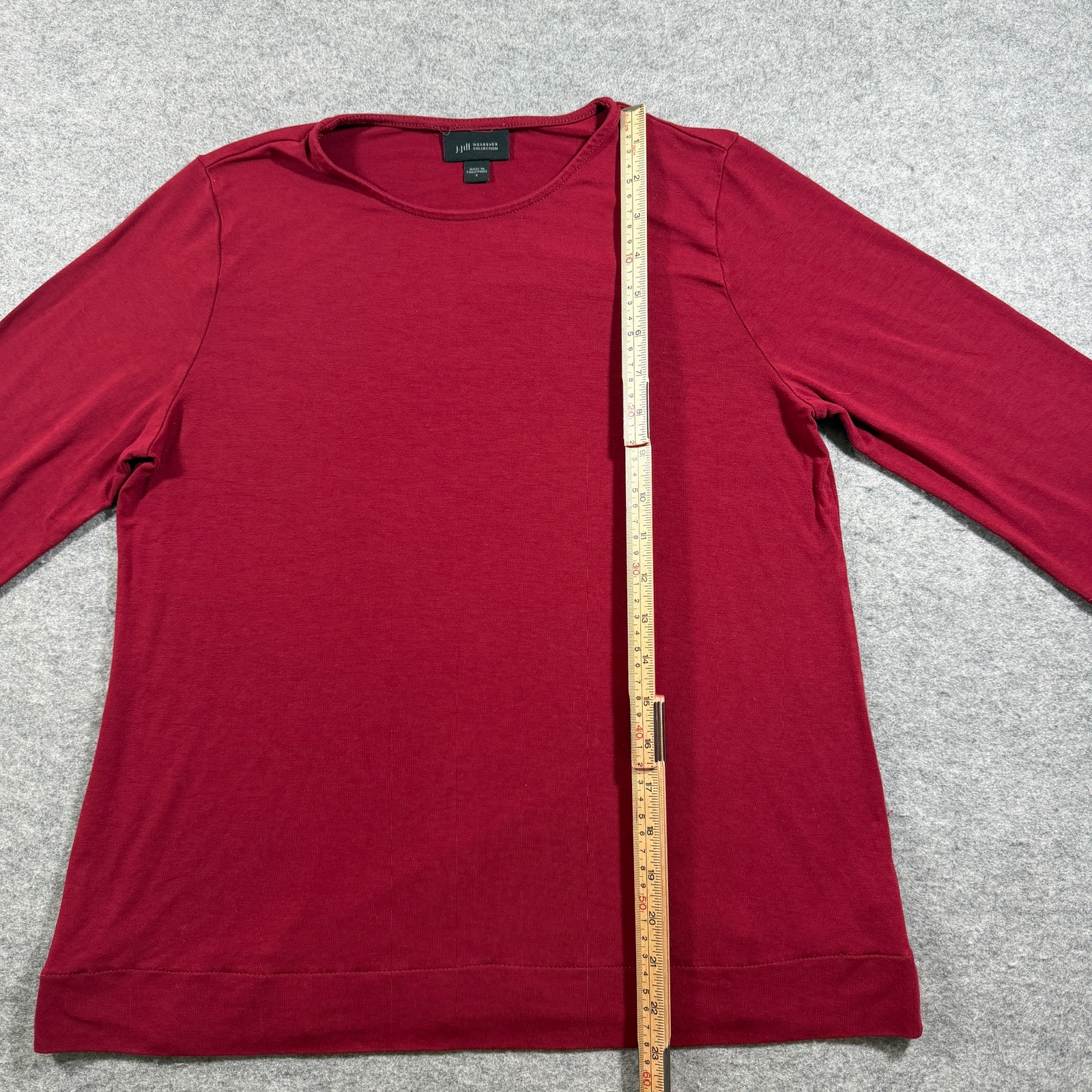 J.Jill Wearever Top Womens S Red 3/4 Sleeve Crew Neck Relaxed Stretch thumbnail 7