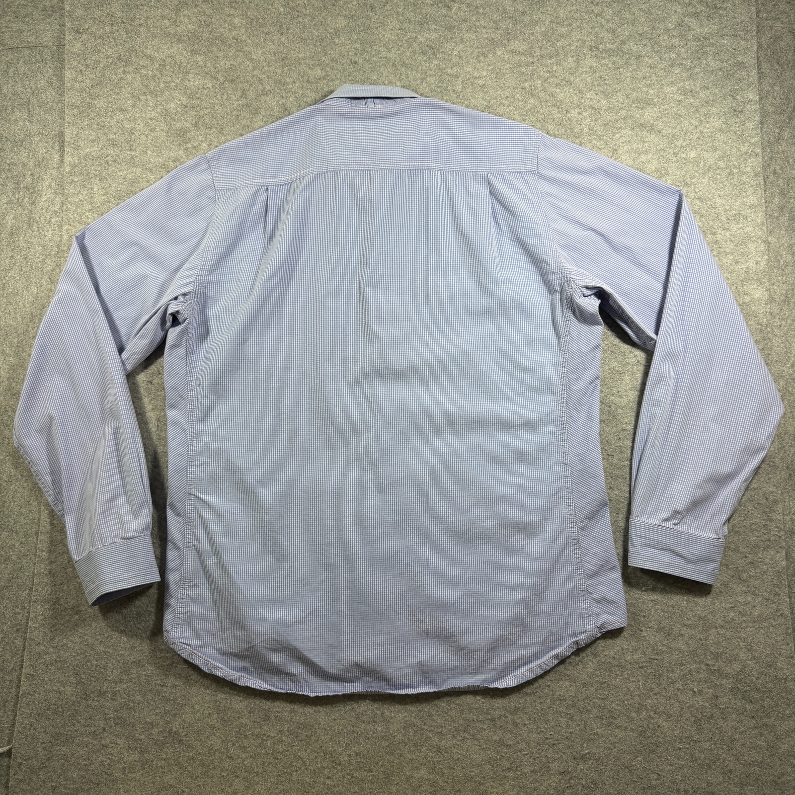 Descendant of Thieves Button Up Shirt Mens XL Blue Gingham Cotton Slim Fit thumbnail 2