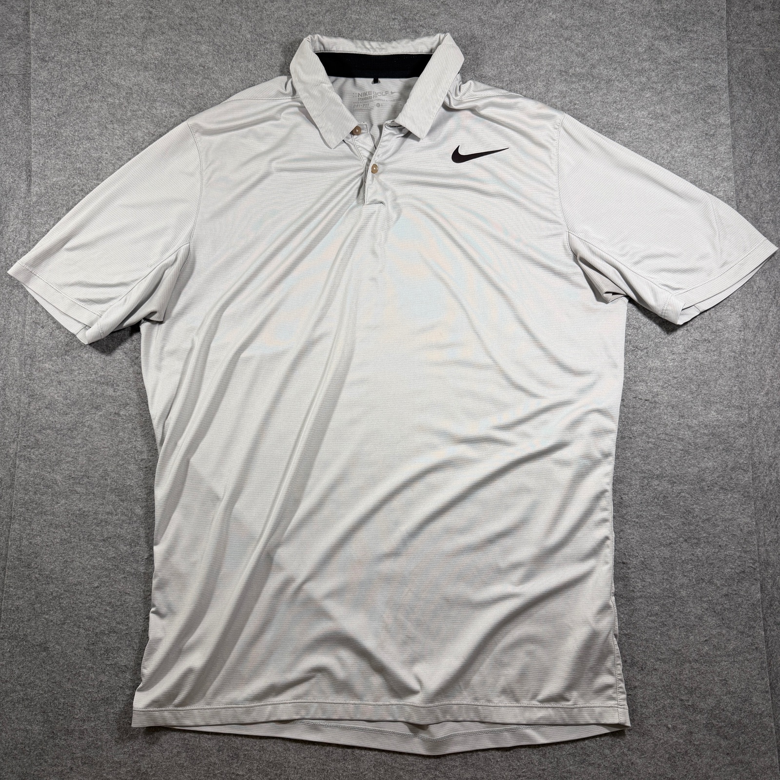 Vintage Nike Golf Polo Mens L Gray Dri-Fit Moisture Wicking Standard Fit Boxy