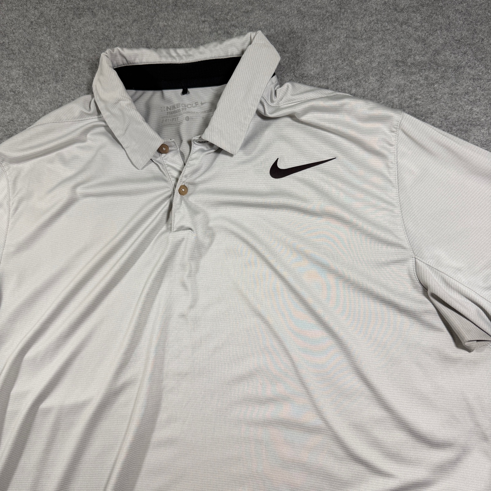 Vintage Nike Golf Polo Mens L Gray Dri-Fit Moisture Wicking Standard Fit Boxy thumbnail 4