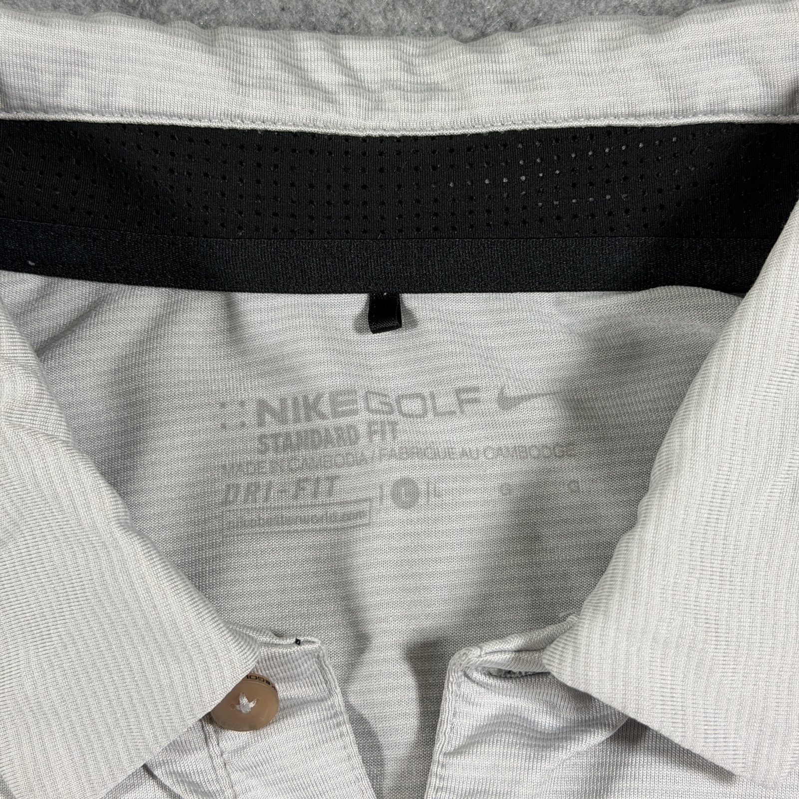 Vintage Nike Golf Polo Mens L Gray Dri-Fit Moisture Wicking Standard Fit Boxy thumbnail 5