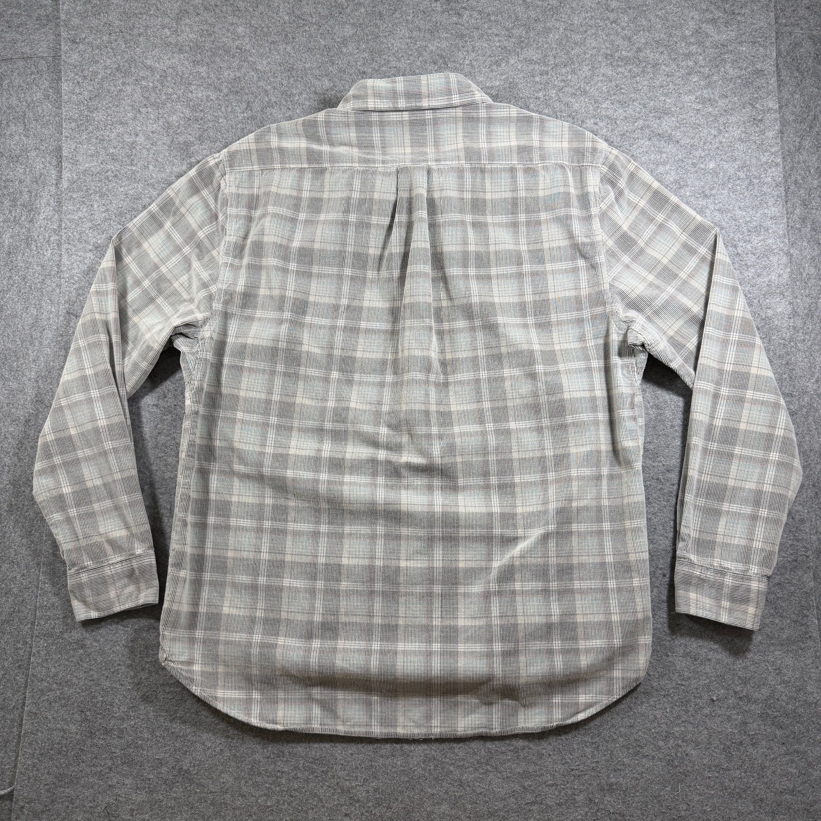 Southern Shirt Co Button Up Shirt Mens L Gray Teal Plaid Cotton Preppy Textured thumbnail 2