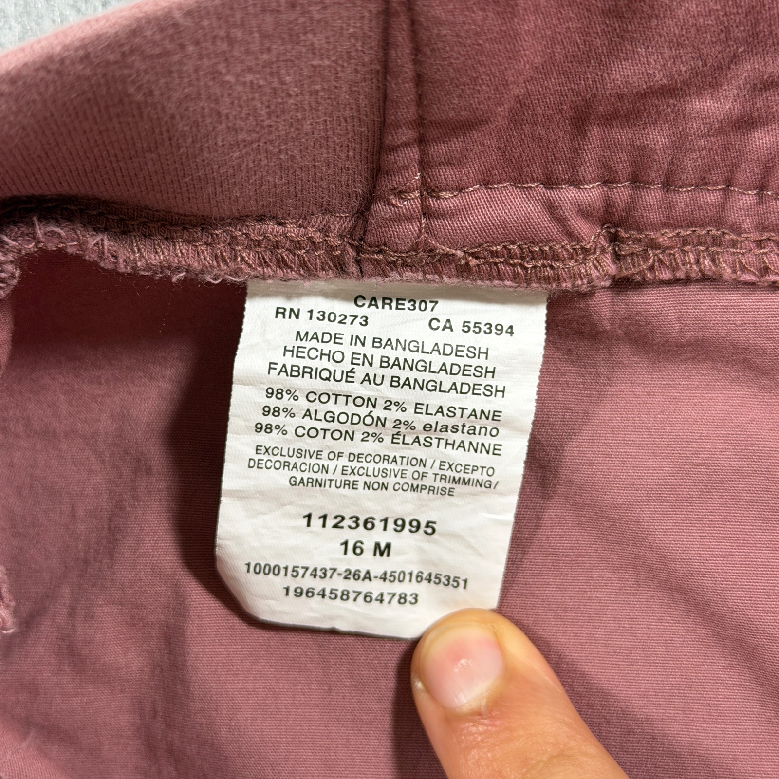 Lee Cargo Capri Pants Womens 16M Mauve Cropped Cuffed Hem Utility Pockets thumbnail 5