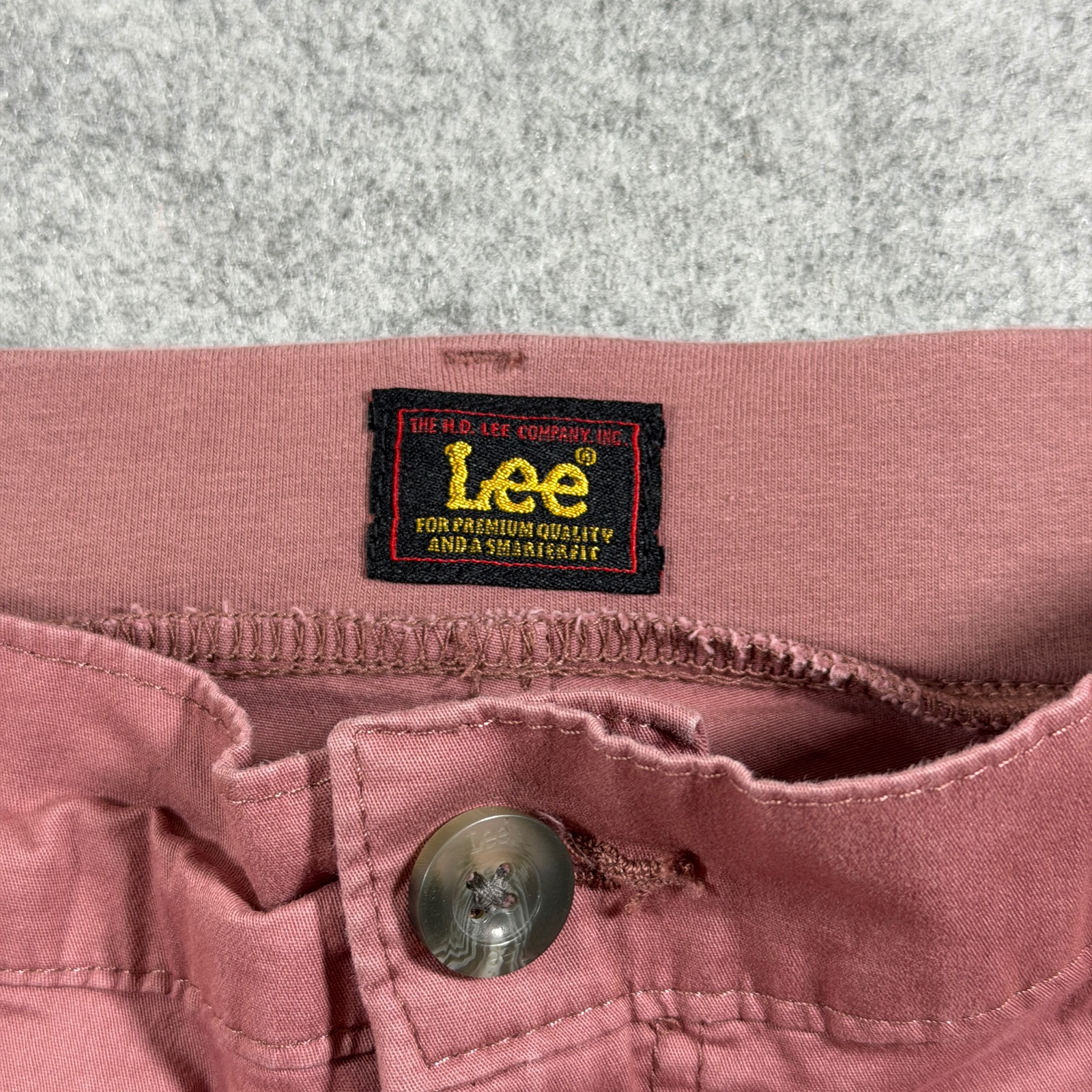 Lee Cargo Capri Pants Womens 16M Mauve Cropped Cuffed Hem Utility Pockets thumbnail 6