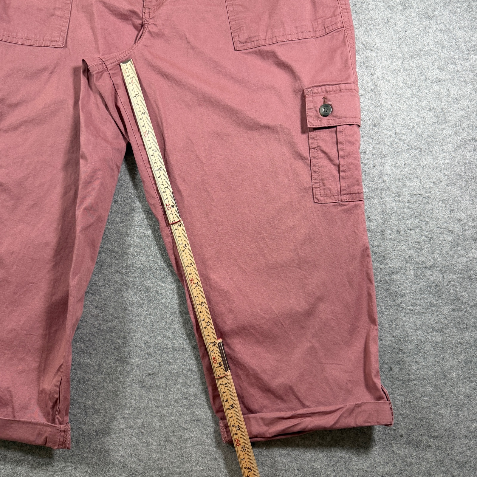 Lee Cargo Capri Pants Womens 16M Mauve Cropped Cuffed Hem Utility Pockets thumbnail 8