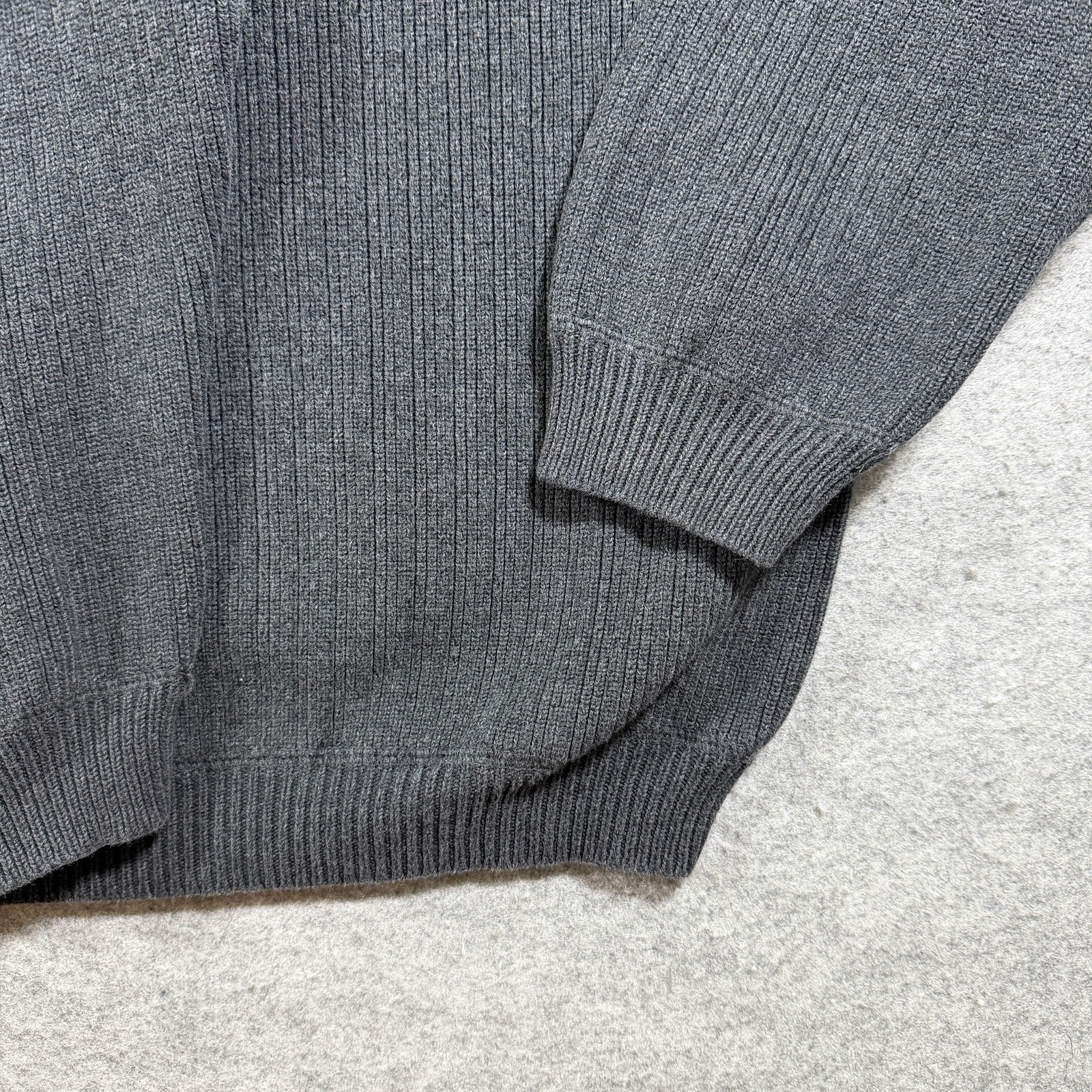 Vintage Eddie Bauer Sweater Mens L Charcoal Gray Crew Neck Cotton Ribb Knit Fall thumbnail 3
