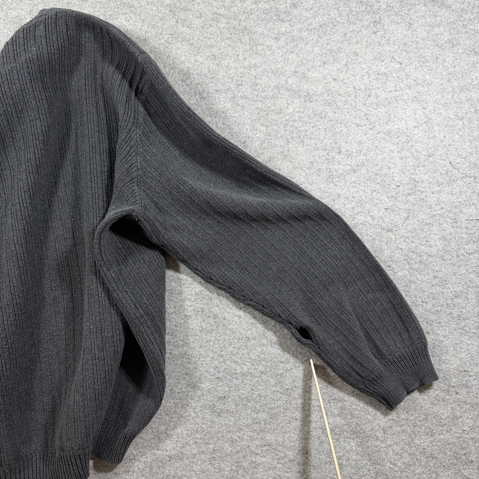 Vintage Eddie Bauer Sweater Mens L Charcoal Gray Crew Neck Cotton Ribb Knit Fall thumbnail 4