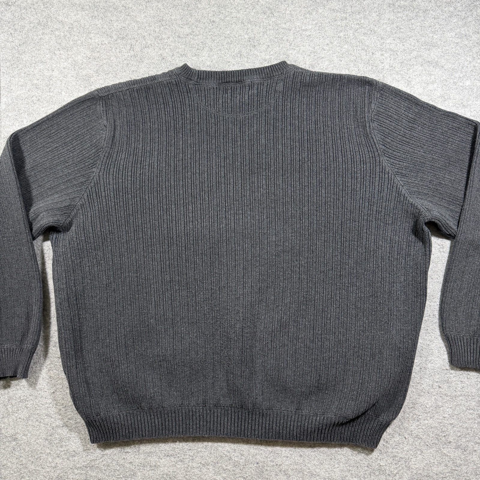 Vintage Eddie Bauer Sweater Mens L Charcoal Gray Crew Neck Cotton Ribb Knit Fall thumbnail 12
