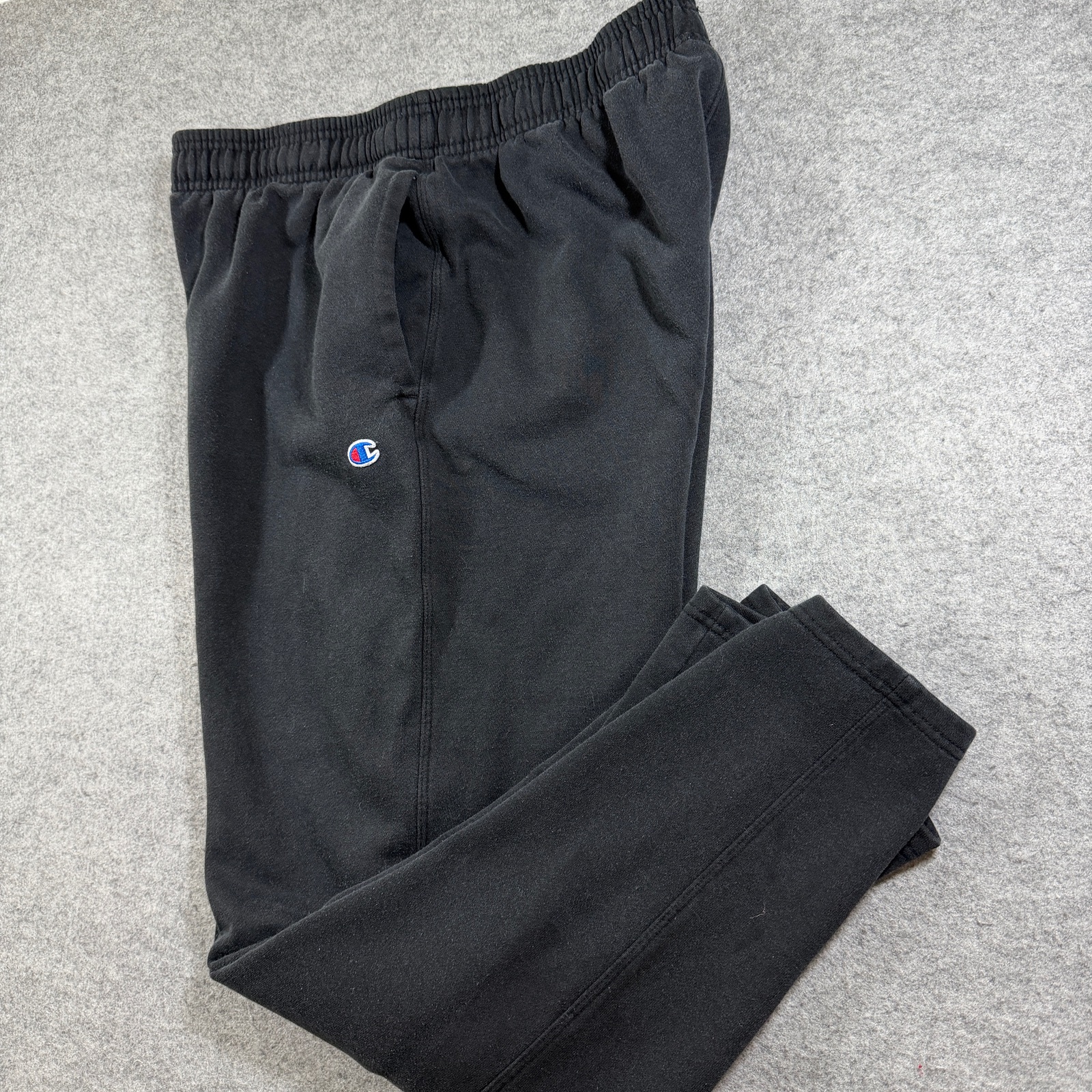 Champion Heavyweight Sweatpants Mens XL Black Embroidered Logo Lounge Drawstring thumbnail 3