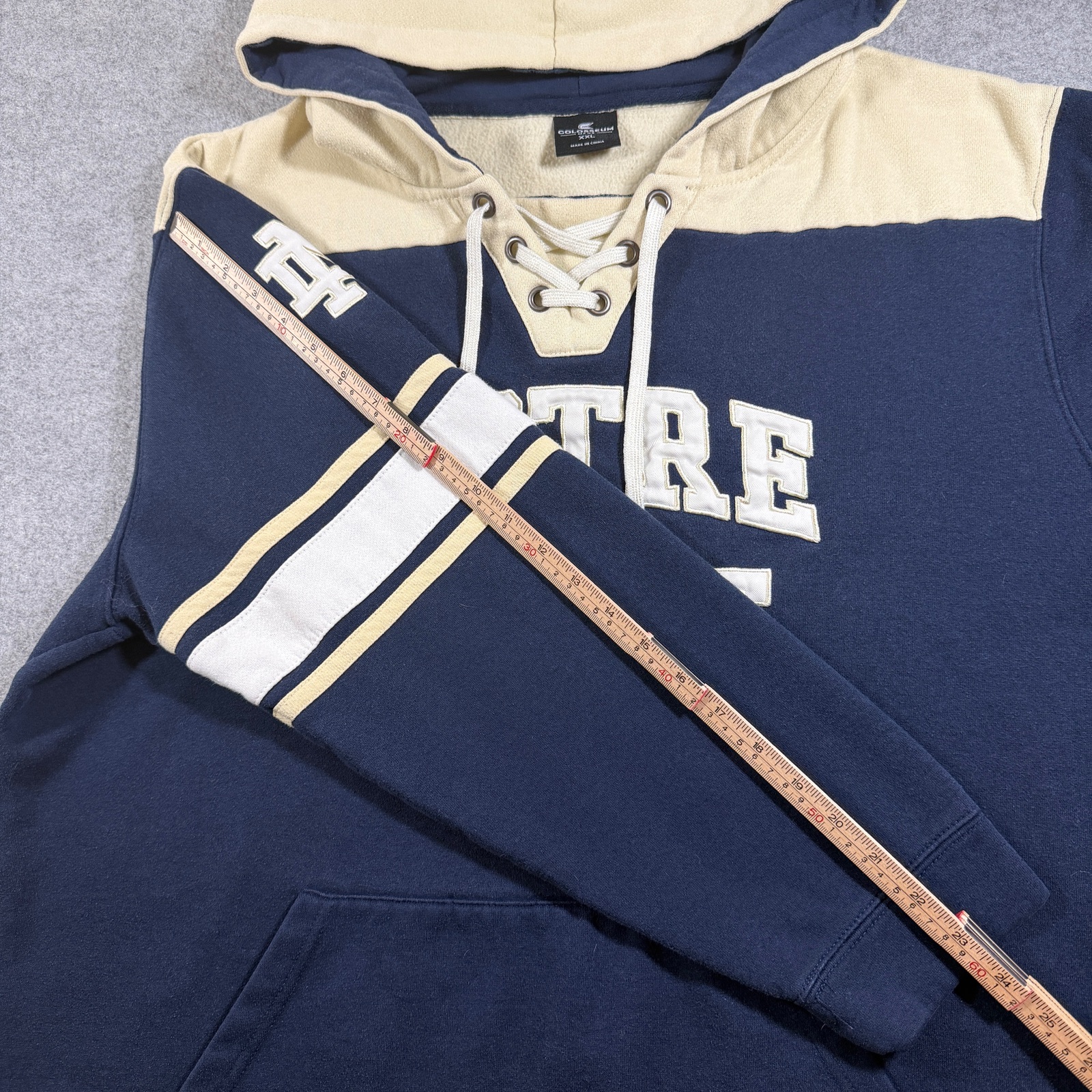 Colosseum Notre Dame Hoodie Mens XXL Navy Lace Up Fighting Irish Fleece Fan thumbnail 8