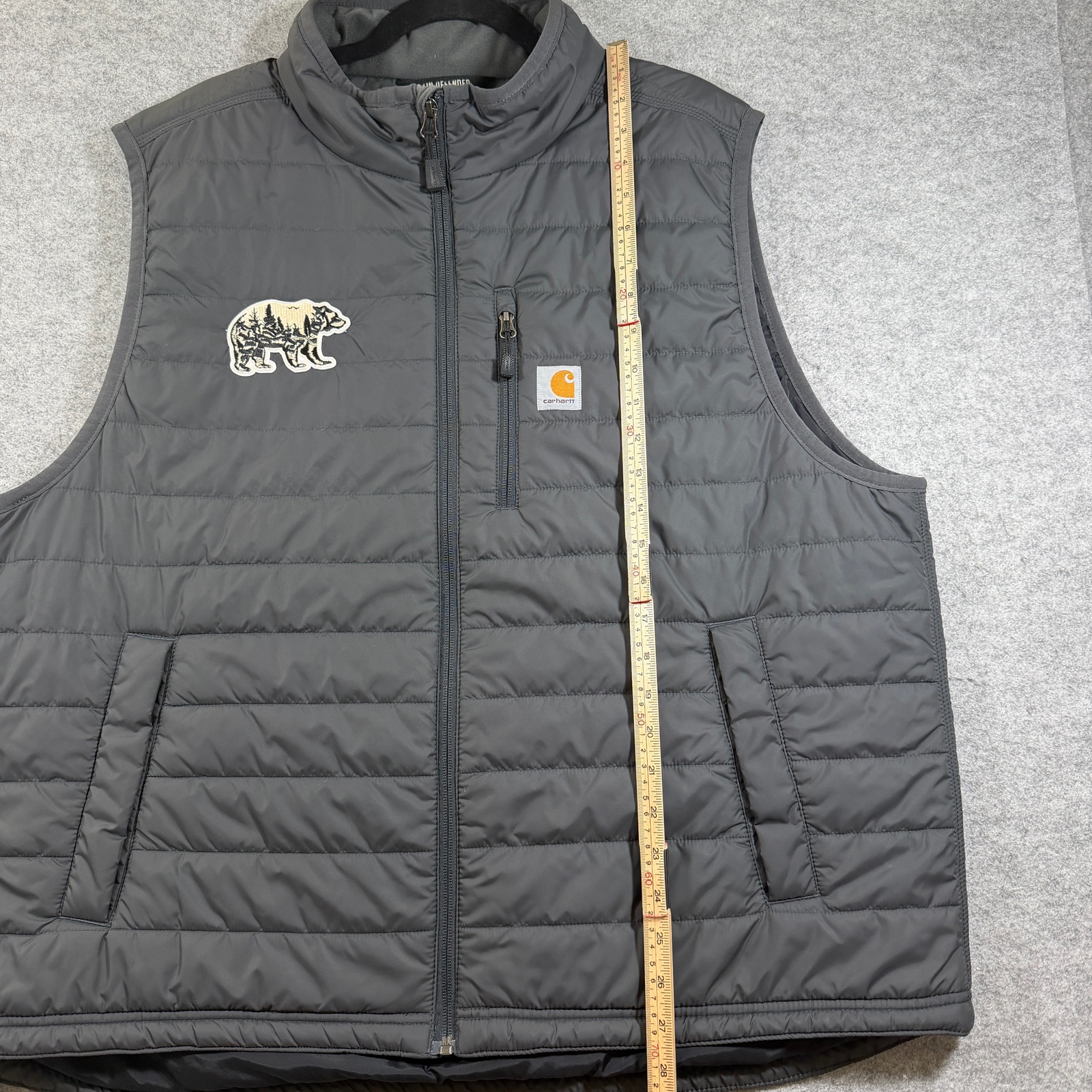 Carhartt Rain Defender Puff Vest Mens 2XL Gray Full Zip Water Resistant Outdoor thumbnail 6