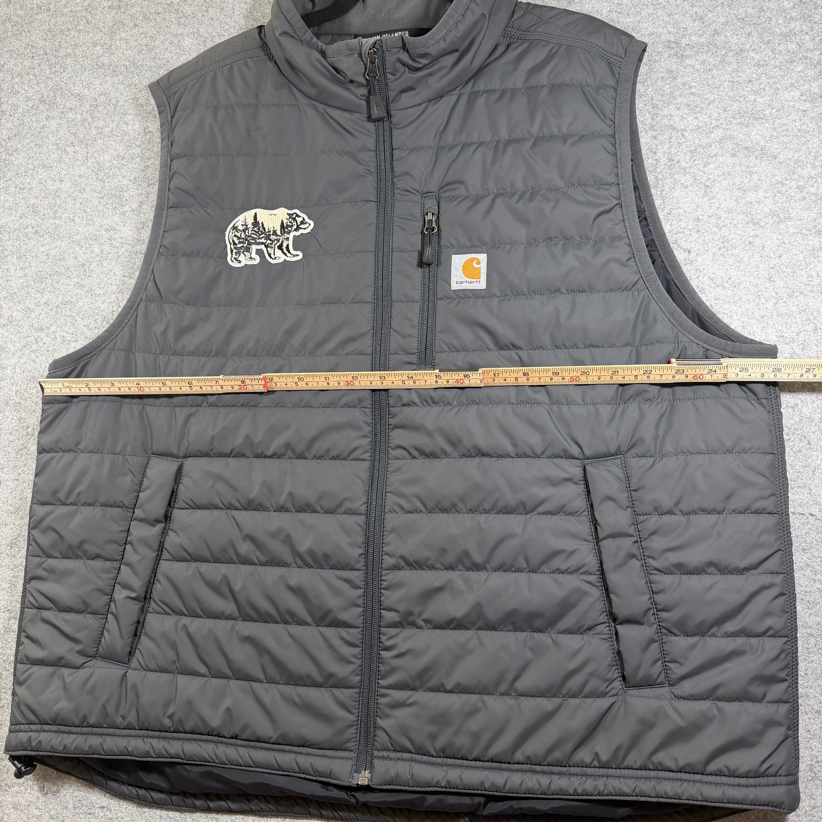 Carhartt Rain Defender Puff Vest Mens 2XL Gray Full Zip Water Resistant Outdoor thumbnail 7