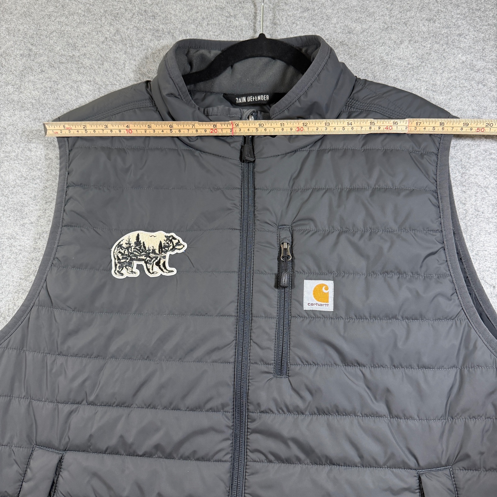 Carhartt Rain Defender Puff Vest Mens 2XL Gray Full Zip Water Resistant Outdoor thumbnail 8