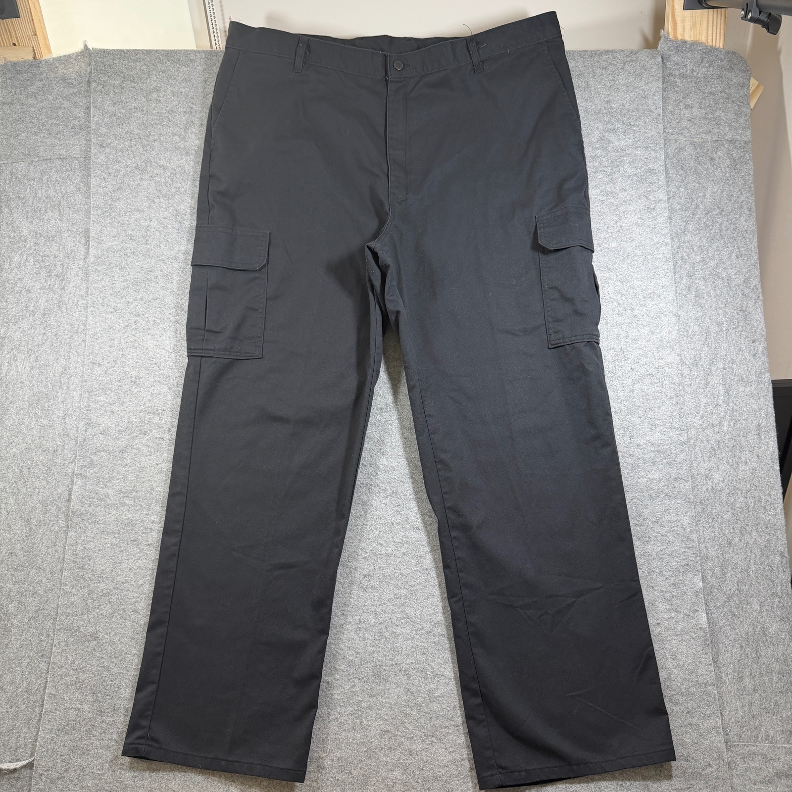Dickies Cargo Pants Mens 44x32 Black Relaxed Fit Workwear Flap Pockets Utility