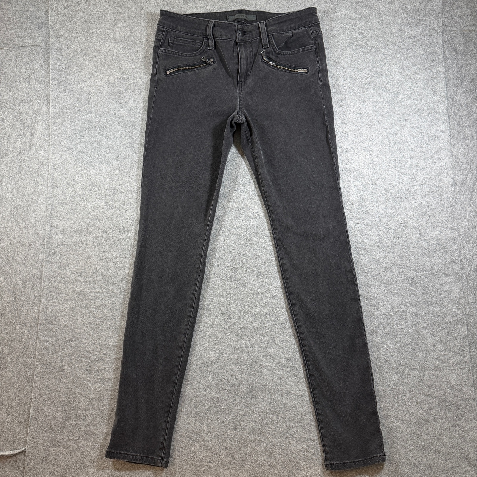 Joe's Jeans Brynn Skinny Womens 29 Black Faded Denim Stretch Zip Pockets
