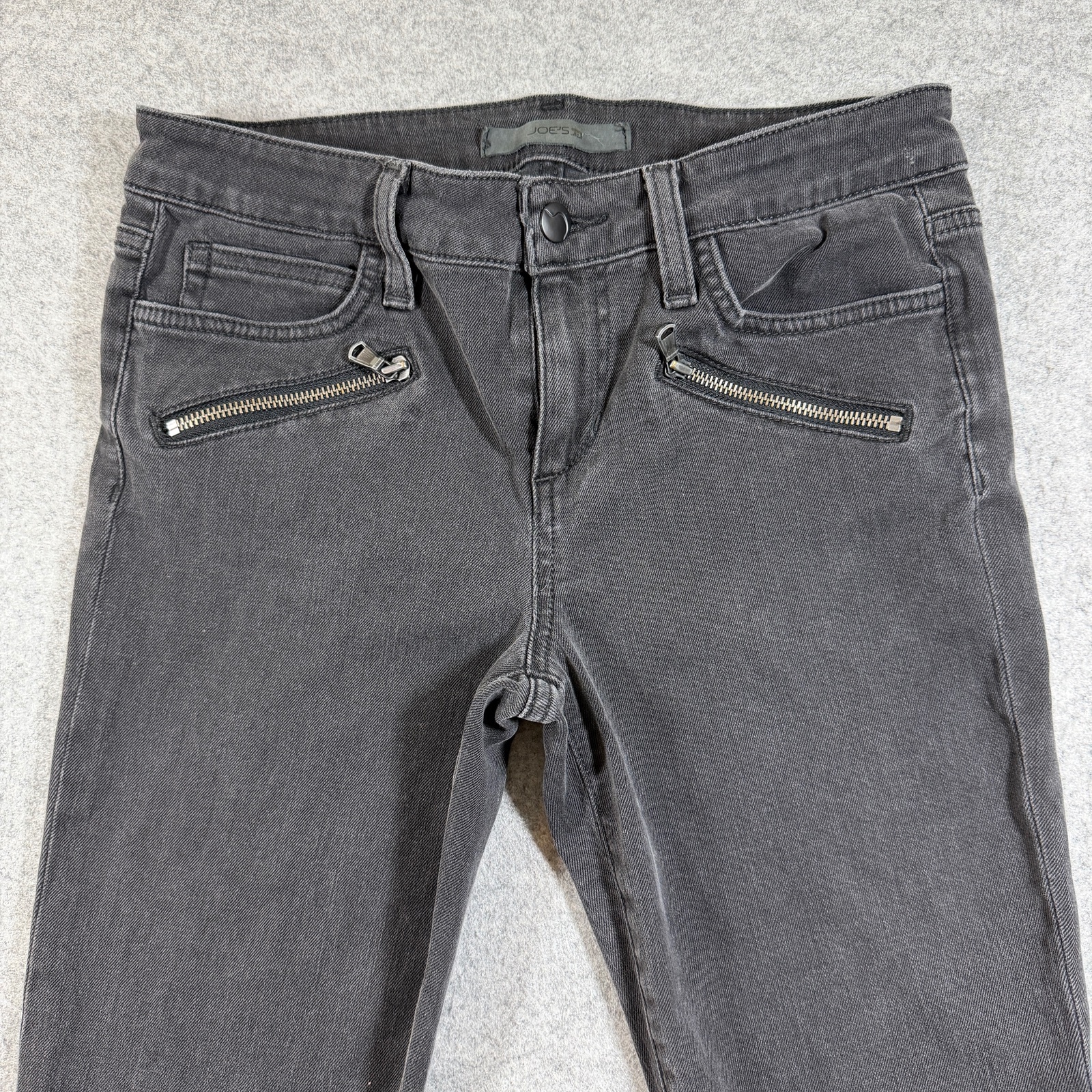 Joe's Jeans Brynn Skinny Womens 29 Black Faded Denim Stretch Zip Pockets thumbnail 5