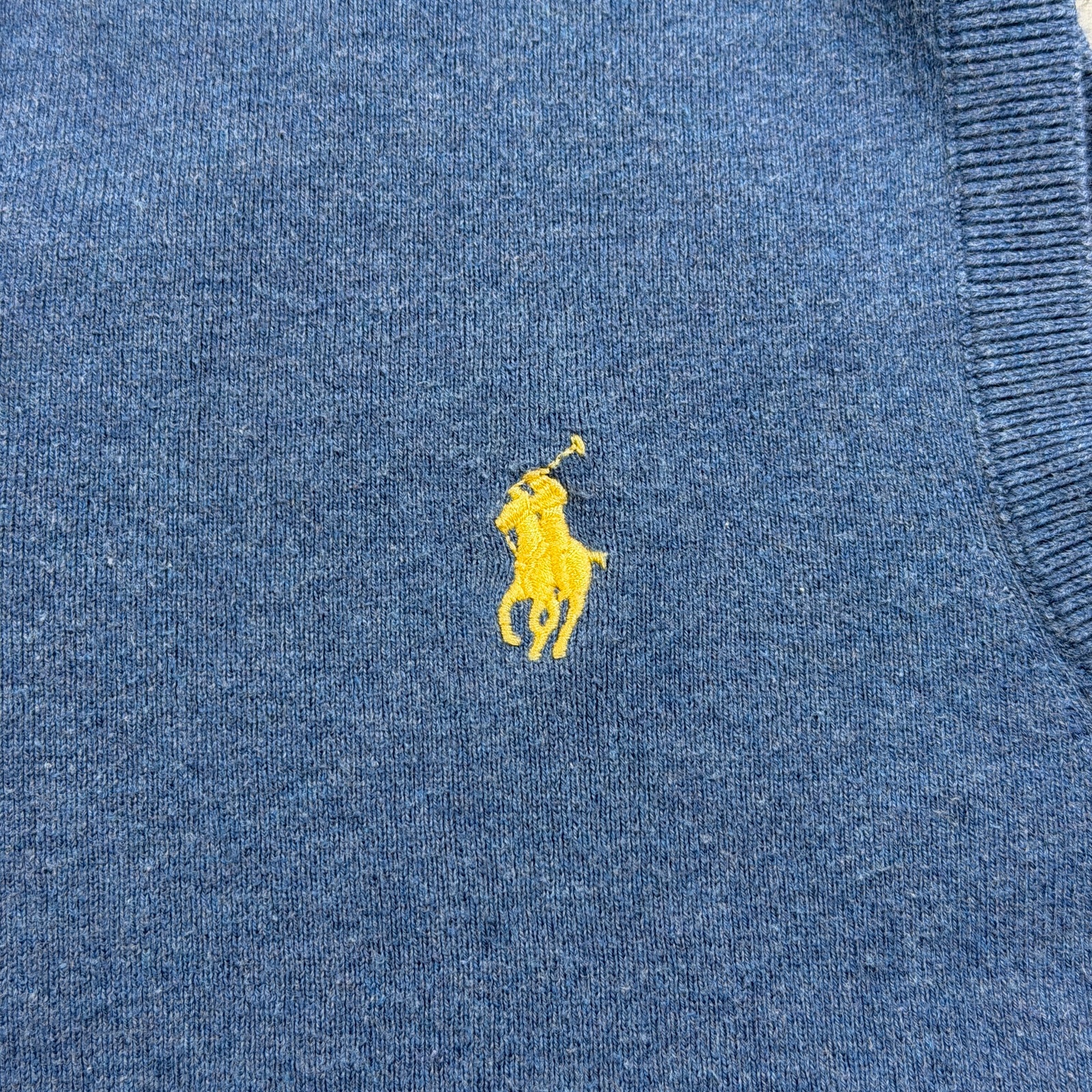 Polo Ralph Lauren Sweater Vest Mens L Blue Pima Cotton V-Neck Pony Logo Preppy thumbnail 4