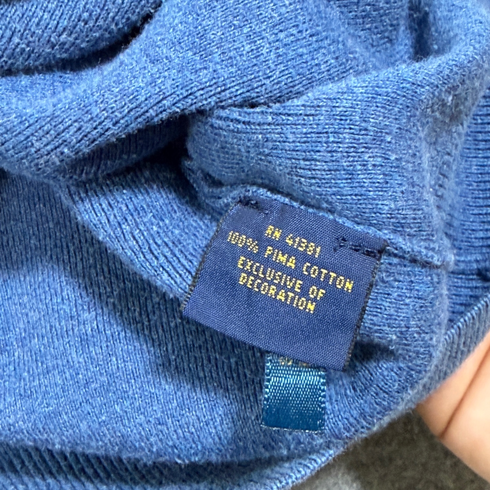 Polo Ralph Lauren Sweater Vest Mens L Blue Pima Cotton V-Neck Pony Logo Preppy thumbnail 12