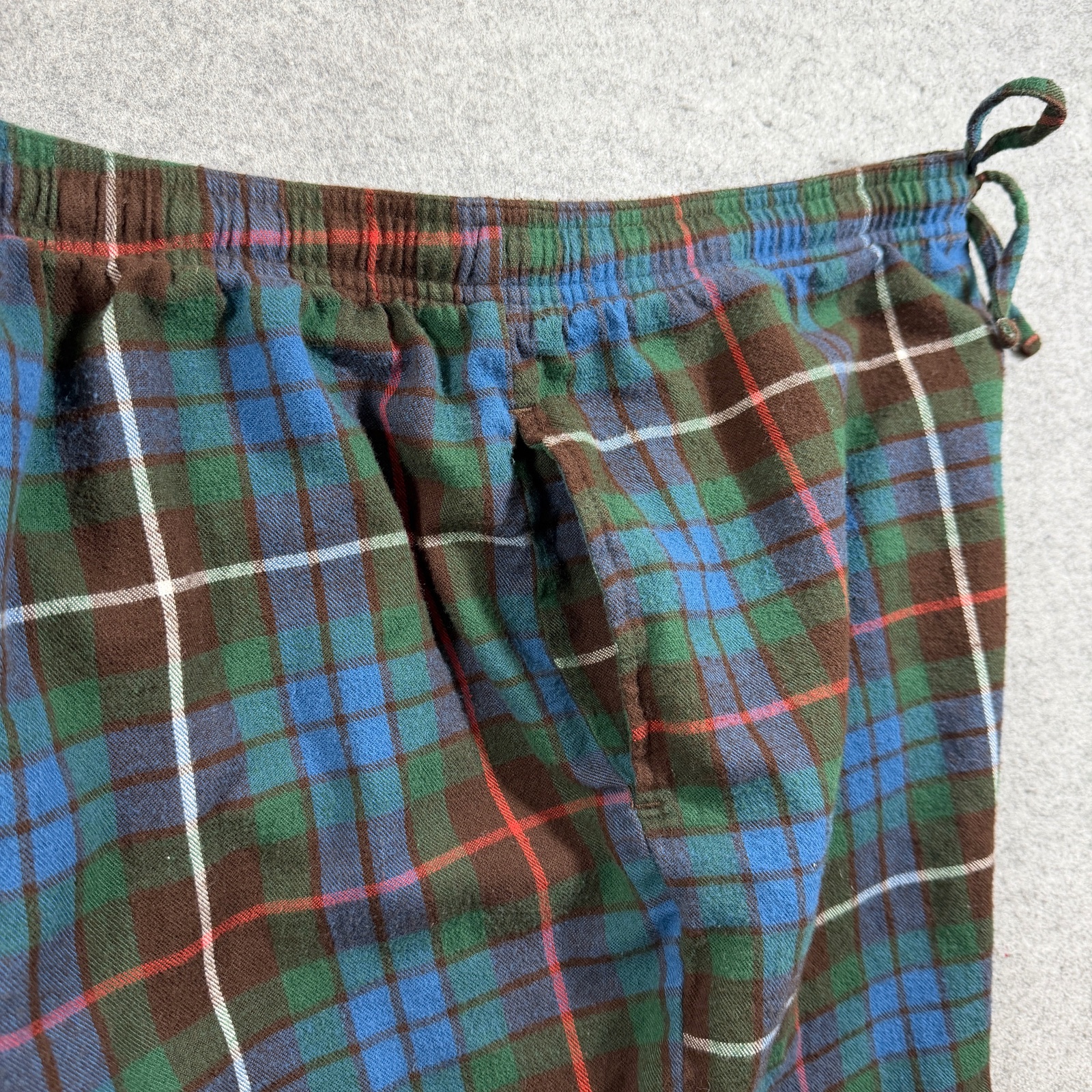 Vintage L.L.Bean Warm Flannel Pajama Pants Mens XL Green Blue Plaid Sleep Lounge thumbnail 5