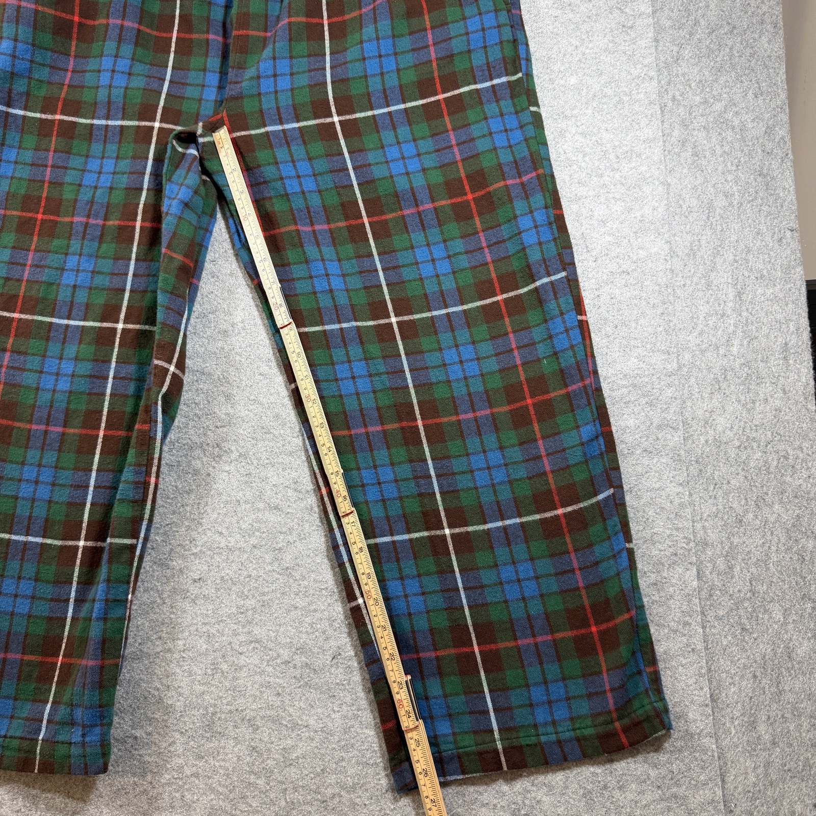 Vintage L.L.Bean Warm Flannel Pajama Pants Mens XL Green Blue Plaid Sleep Lounge thumbnail 7