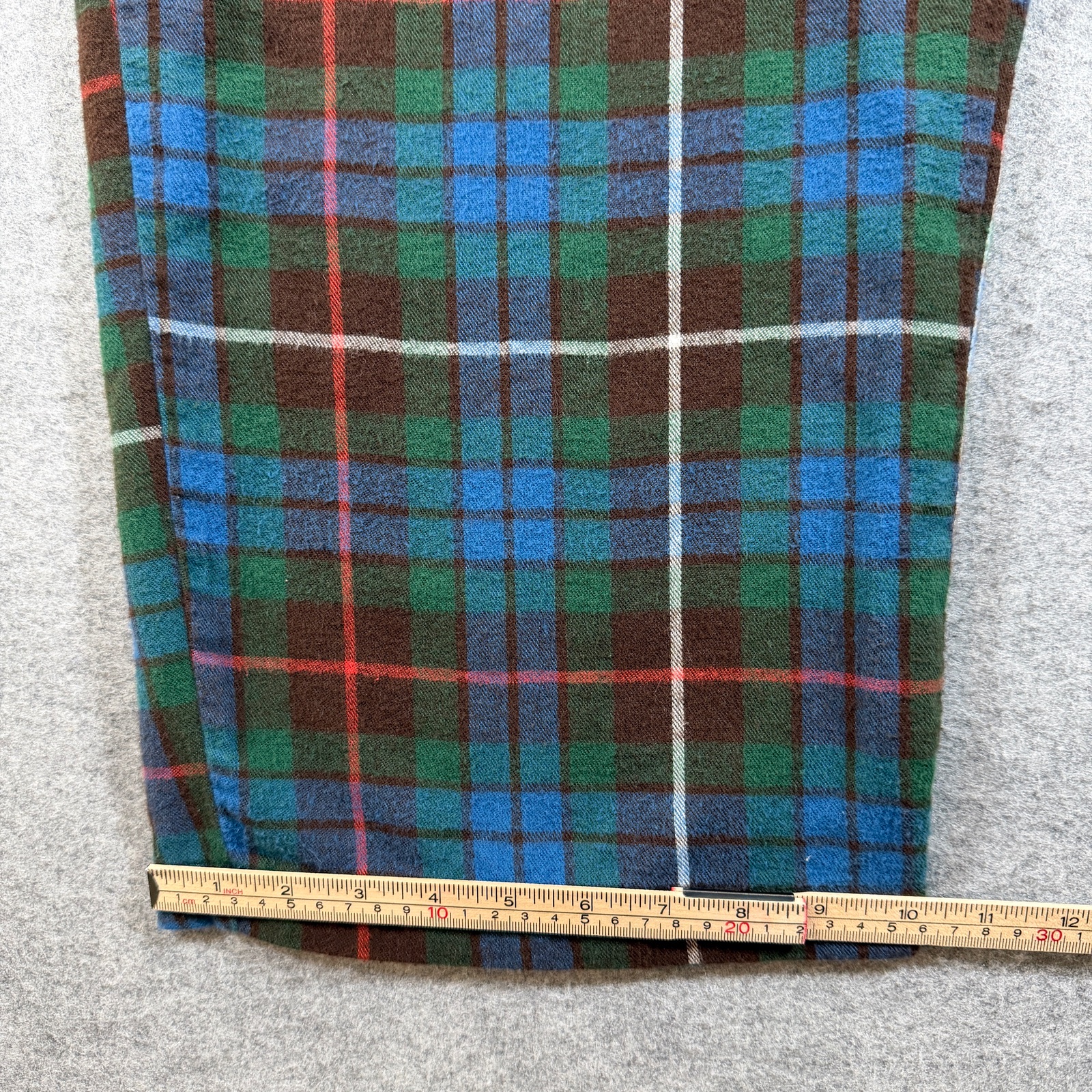 Vintage L.L.Bean Warm Flannel Pajama Pants Mens XL Green Blue Plaid Sleep Lounge thumbnail 9