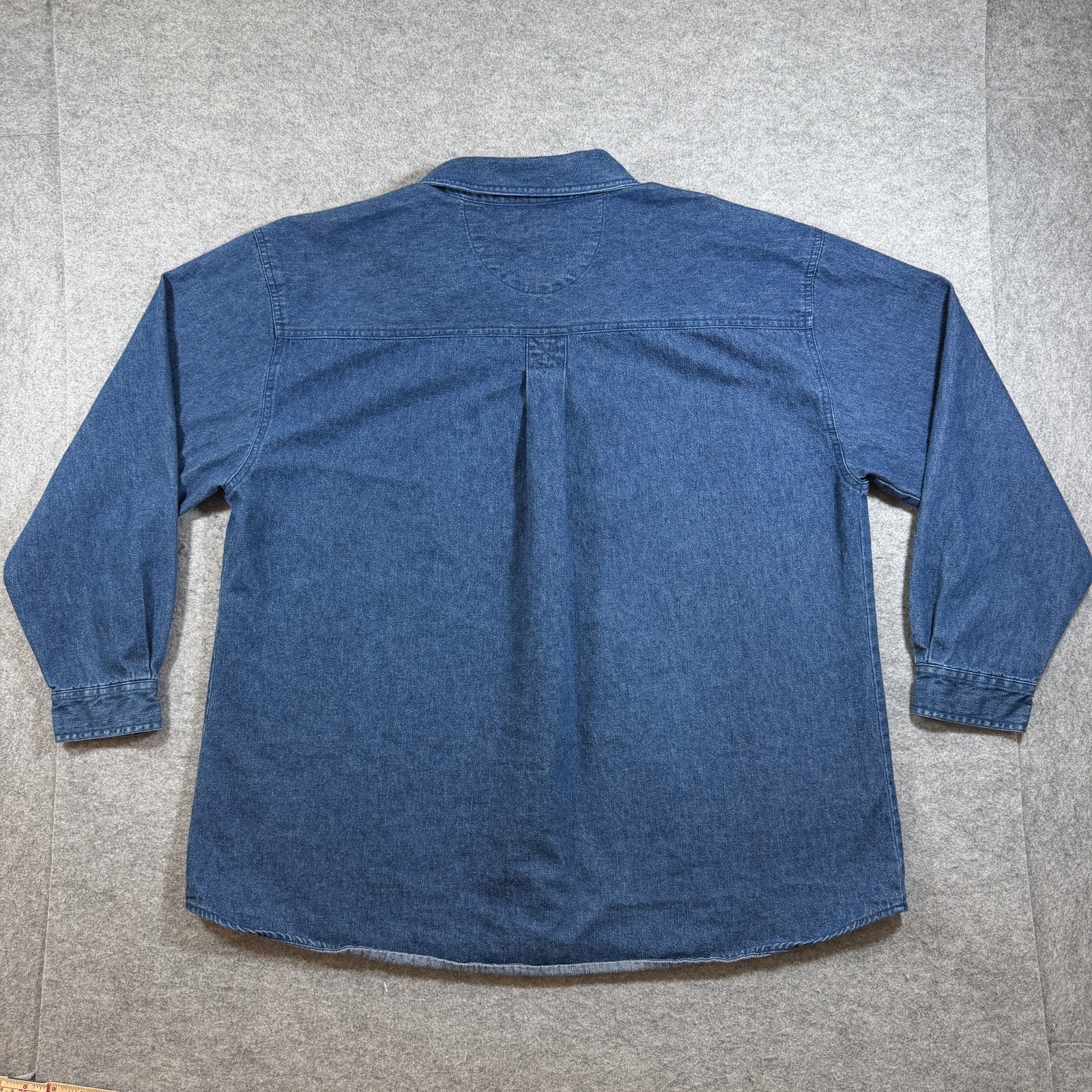Mountain Lakes Denim Shirt Mens 2XL Blue Button Front Vintage Leaf Logo Workwear thumbnail 2