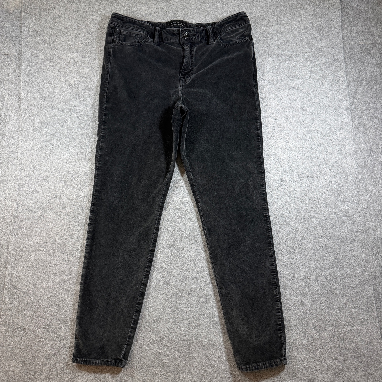 Lucky Brand Ava Super Skinny Pants Womens 12/31 Black Faded Denim Skinny