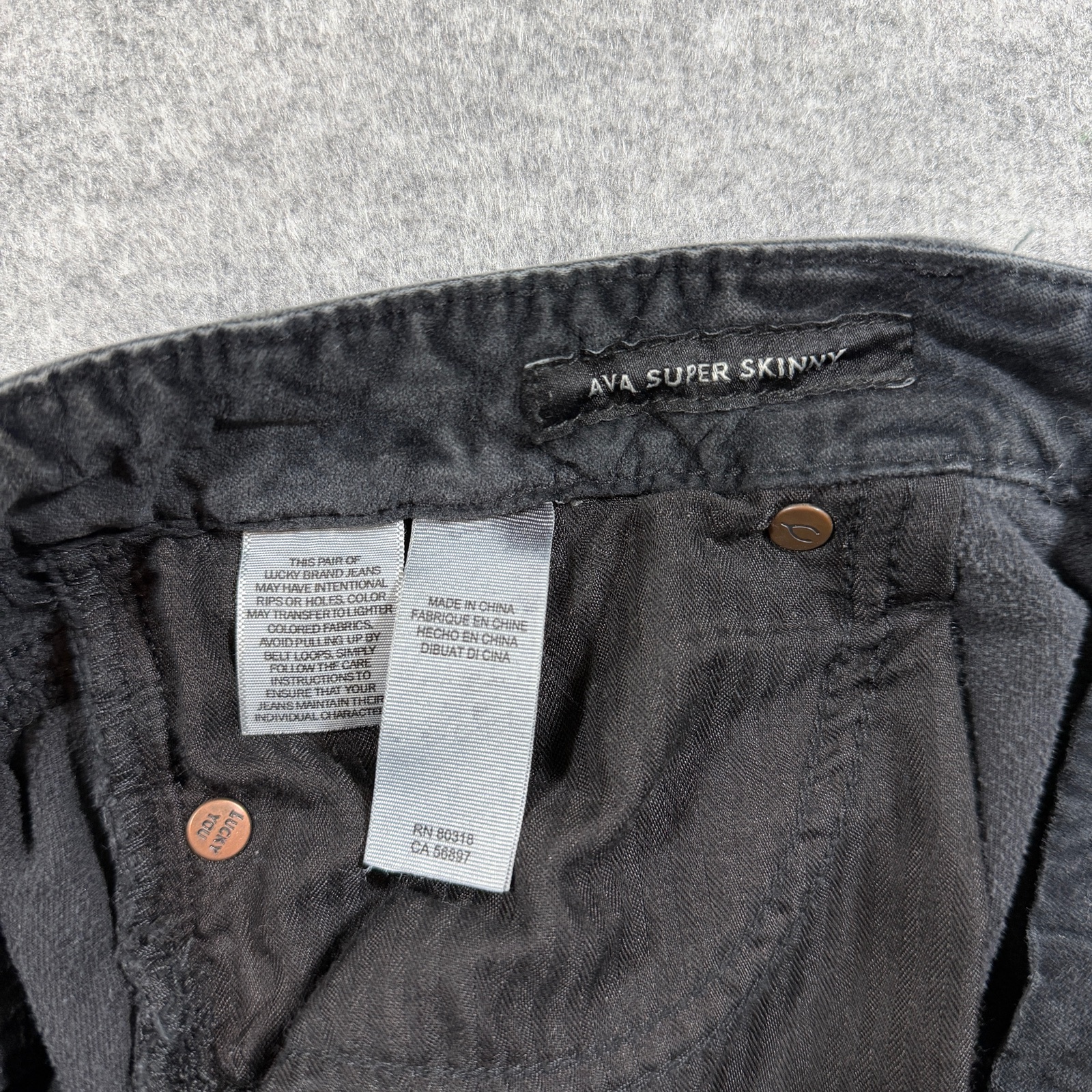 Lucky Brand Ava Super Skinny Pants Womens 12/31 Black Faded Denim Skinny thumbnail 3