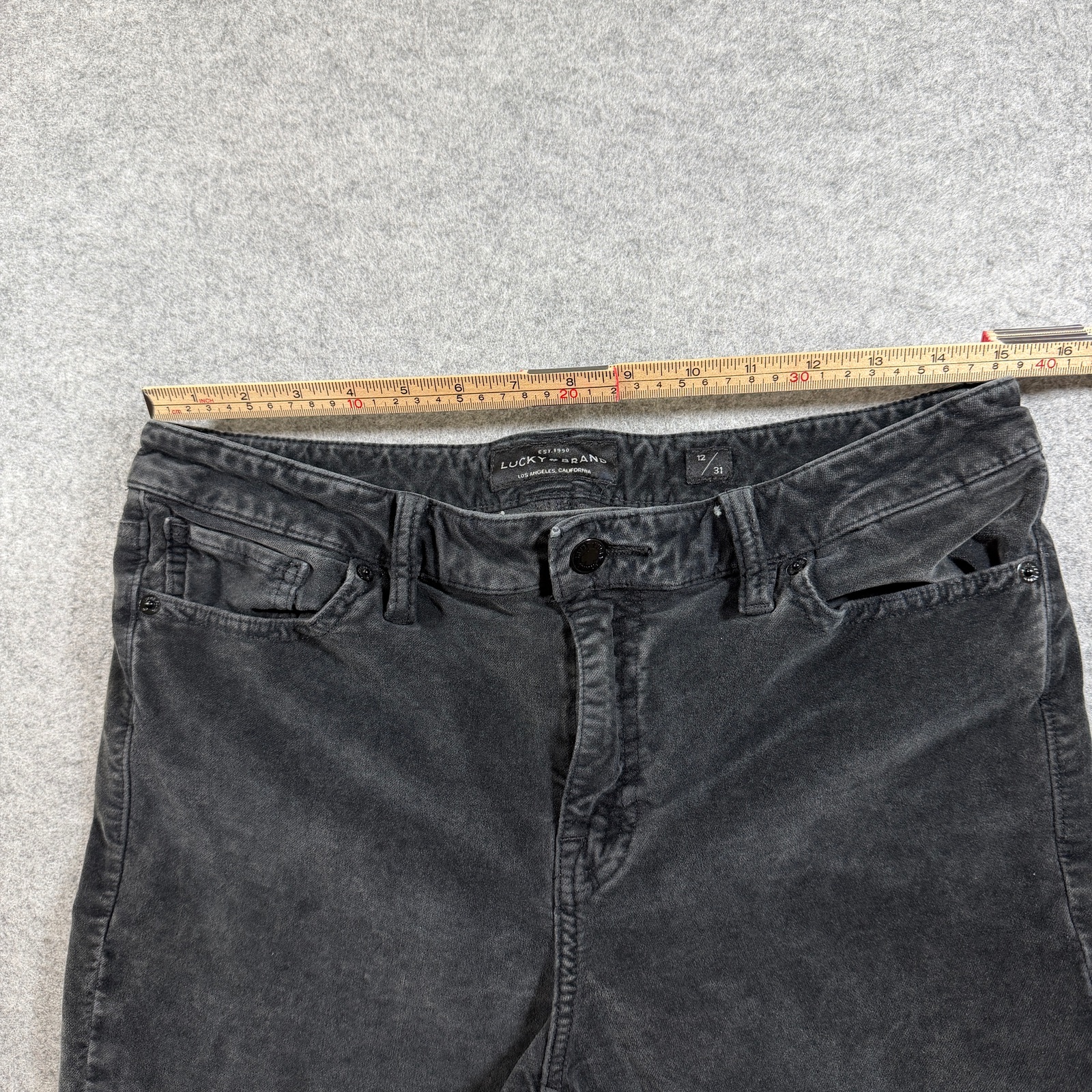Lucky Brand Ava Super Skinny Pants Womens 12/31 Black Faded Denim Skinny thumbnail 6