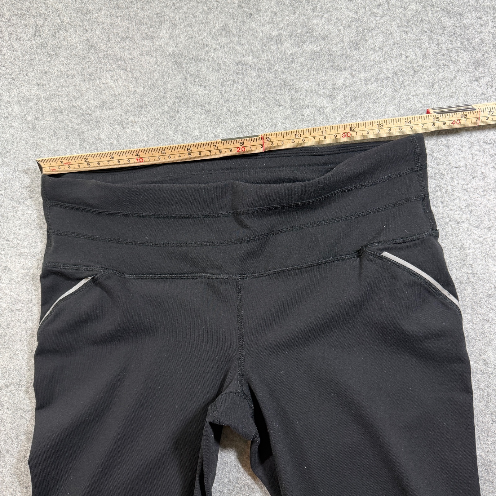 Athleta Leggings Womens M Black Mesh Panel Zip Pocket Ankle Running Workout thumbnail 6