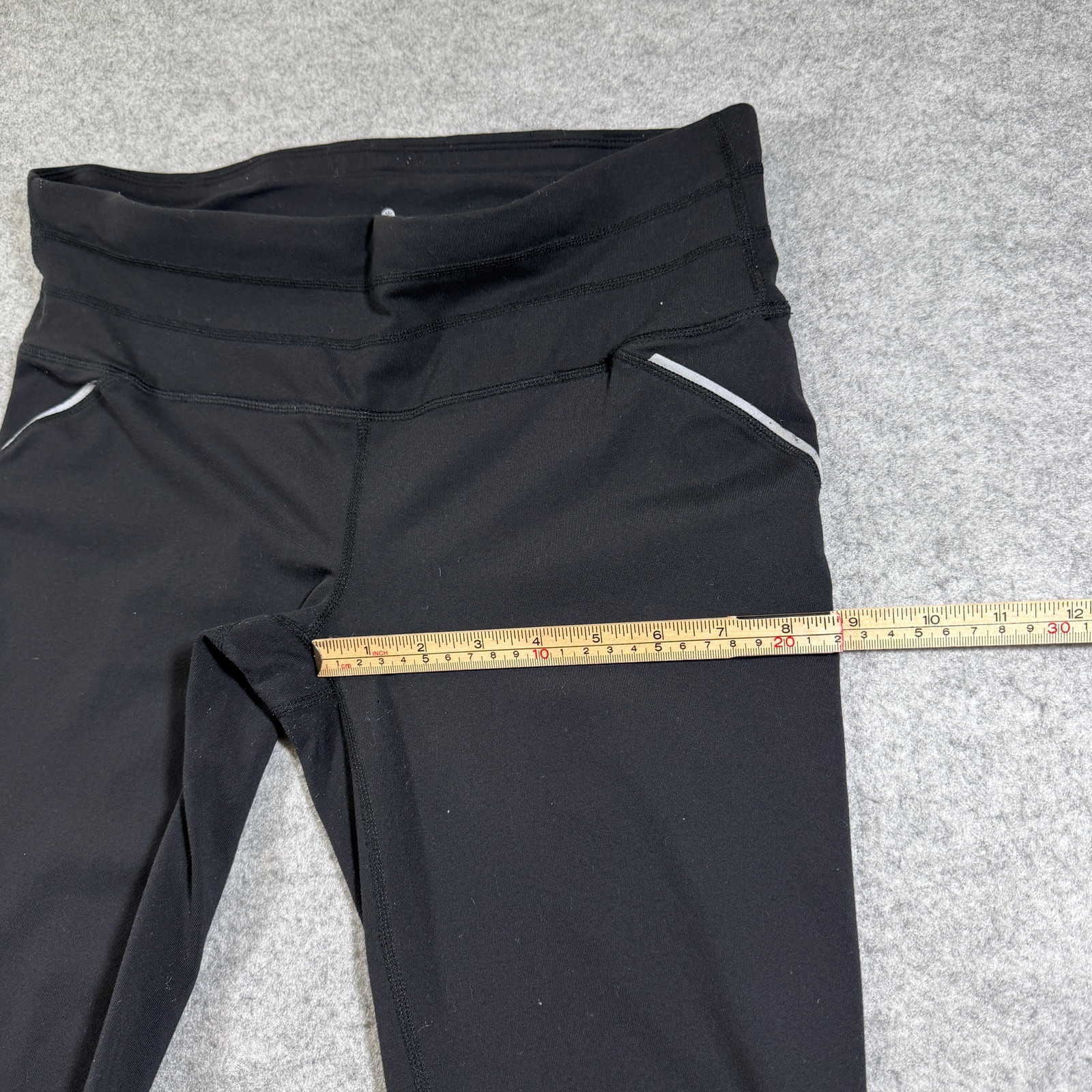 Athleta Leggings Womens M Black Mesh Panel Zip Pocket Ankle Running Workout thumbnail 11