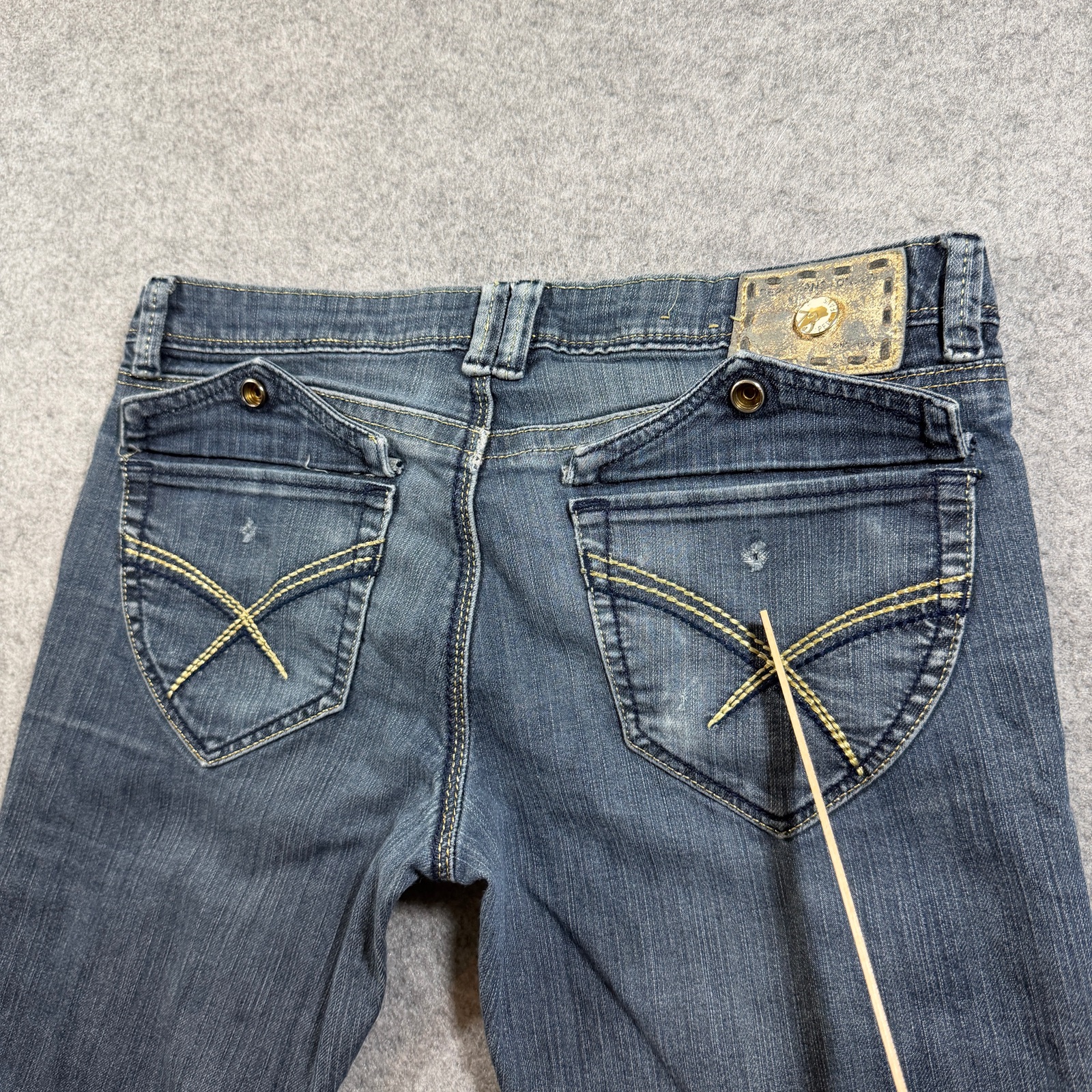 Pepe Jeans Womens 29 Dark Blue Wash Denim Y2K Low Rise Stretch Embellished thumbnail 5