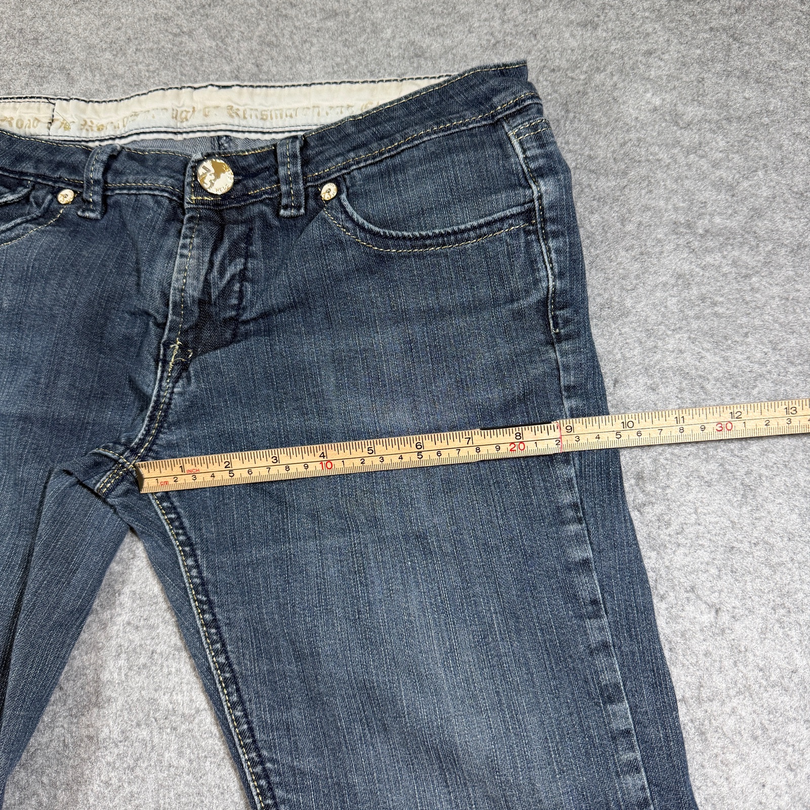 Pepe Jeans Womens 29 Dark Blue Wash Denim Y2K Low Rise Stretch Embellished thumbnail 9