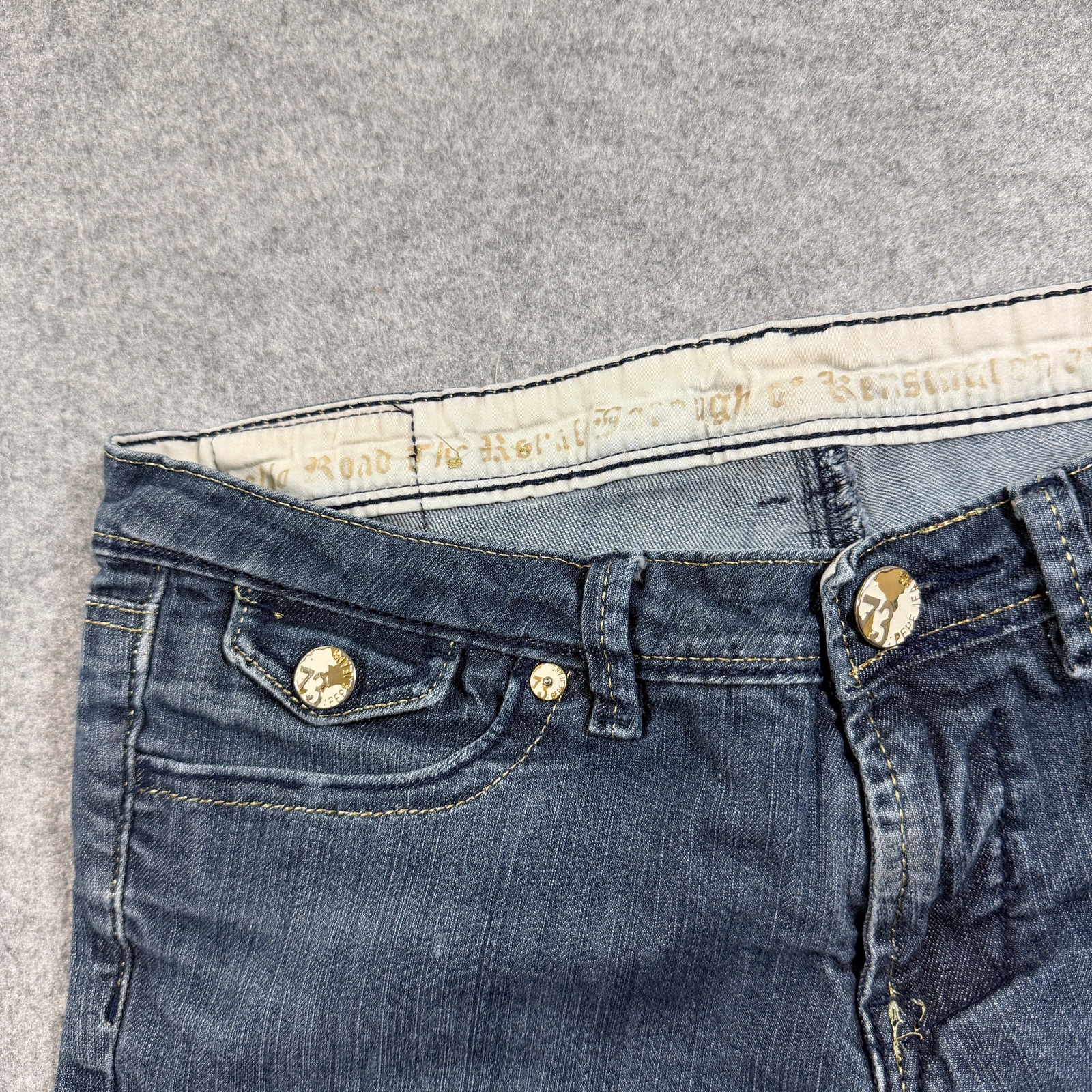 Pepe Jeans Womens 29 Dark Blue Wash Denim Y2K Low Rise Stretch Embellished thumbnail 11