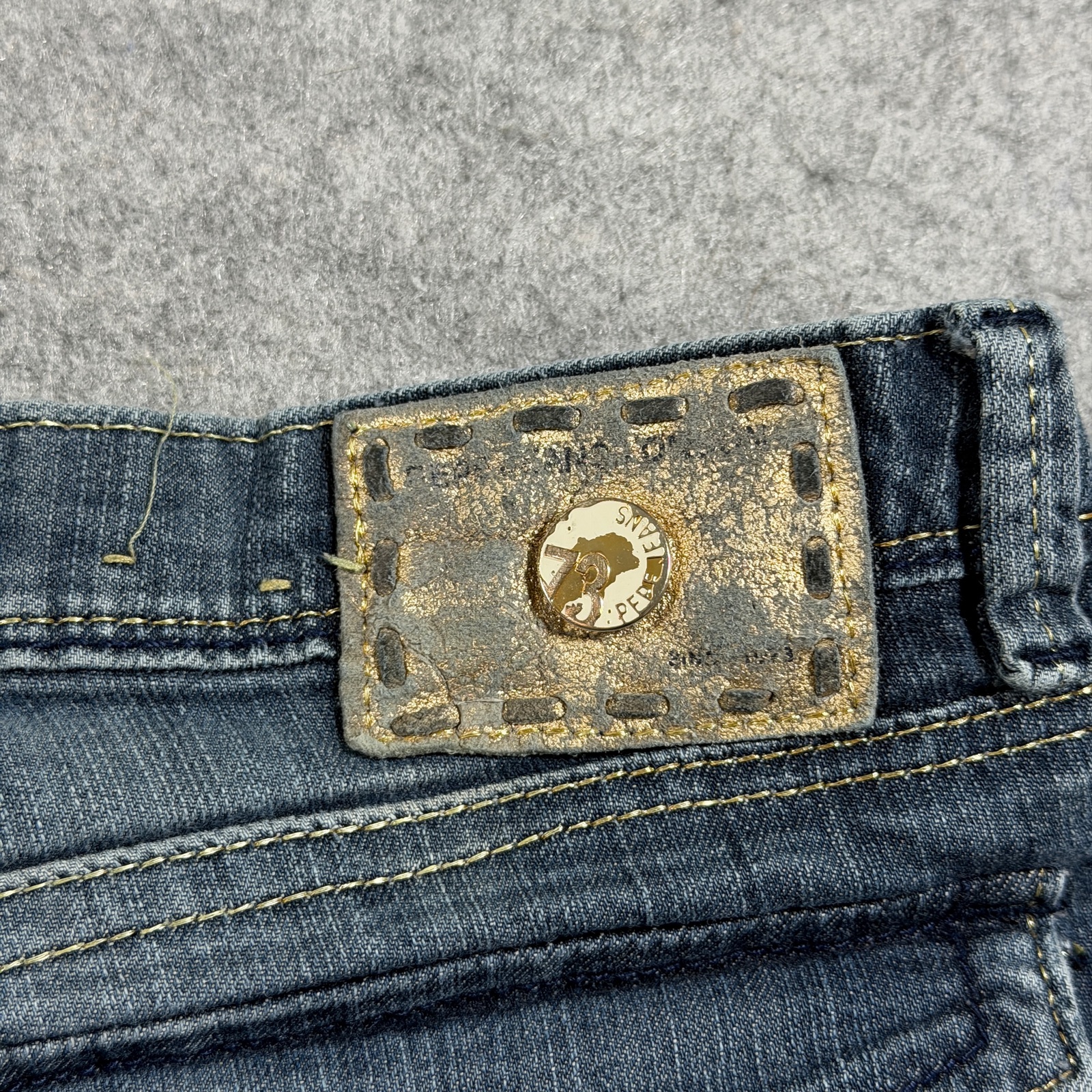 Pepe Jeans Womens 29 Dark Blue Wash Denim Y2K Low Rise Stretch Embellished thumbnail 12