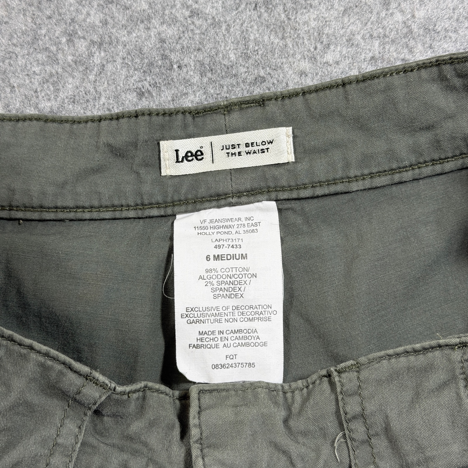 Lee Cargo Skort Womens 6 Olive Green Utility Patch Pockets Below Waist Casual thumbnail 4