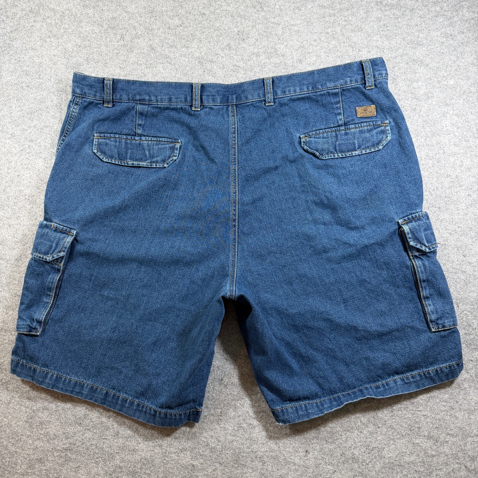 Dockers Cargo Shorts Jorts Mens W44 Denim Blue Flat Front Relaxed Fit Casual thumbnail 2