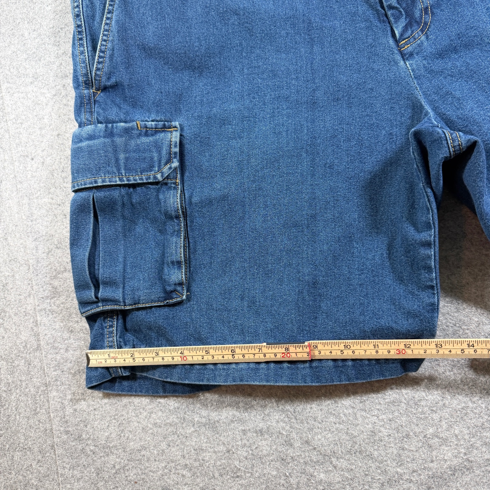 Dockers Cargo Shorts Jorts Mens W44 Denim Blue Flat Front Relaxed Fit Casual thumbnail 8