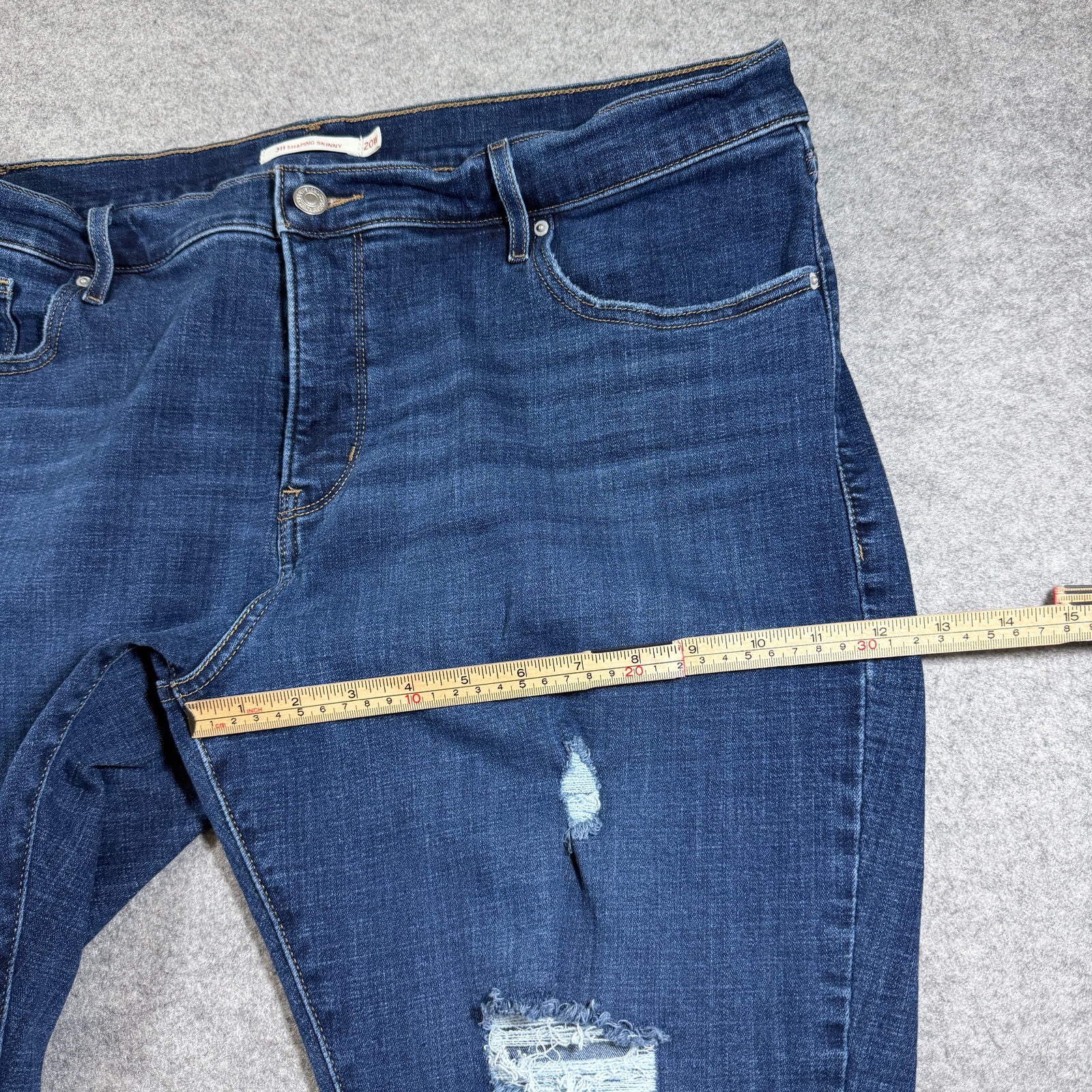 Levi's 311 Shaping Skinny Jeans Womens 20W Dark Blue Denim Stretch High Rise thumbnail 7