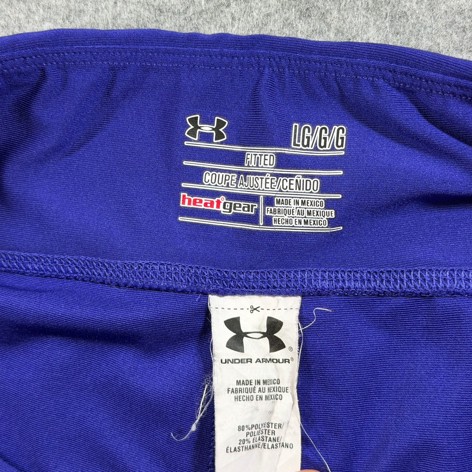 Under Armour HeatGear Capri Leggings Womens LG Purple Compression Gym Workout thumbnail 3